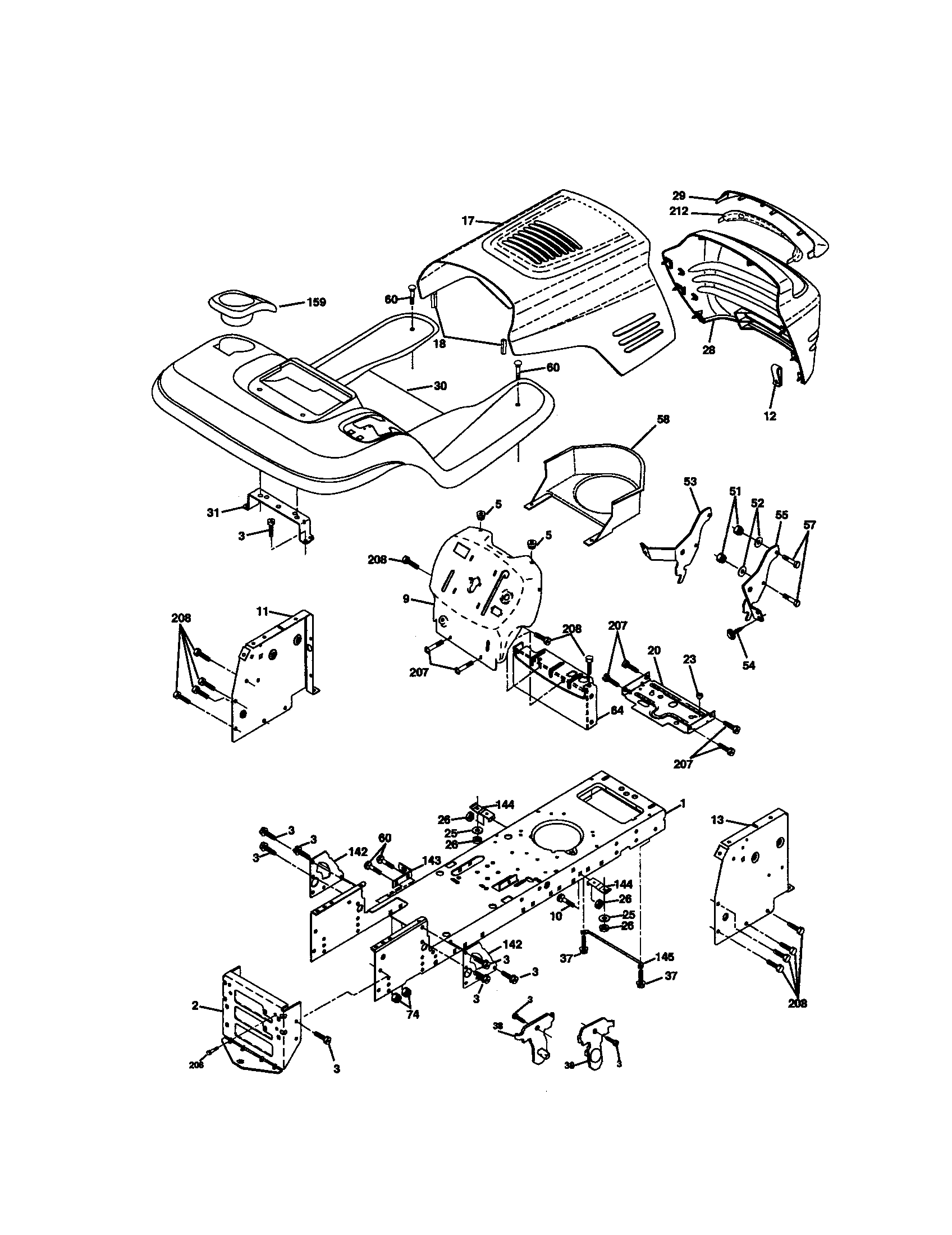 Craftsman 917271820 chassis and enclosures diagram