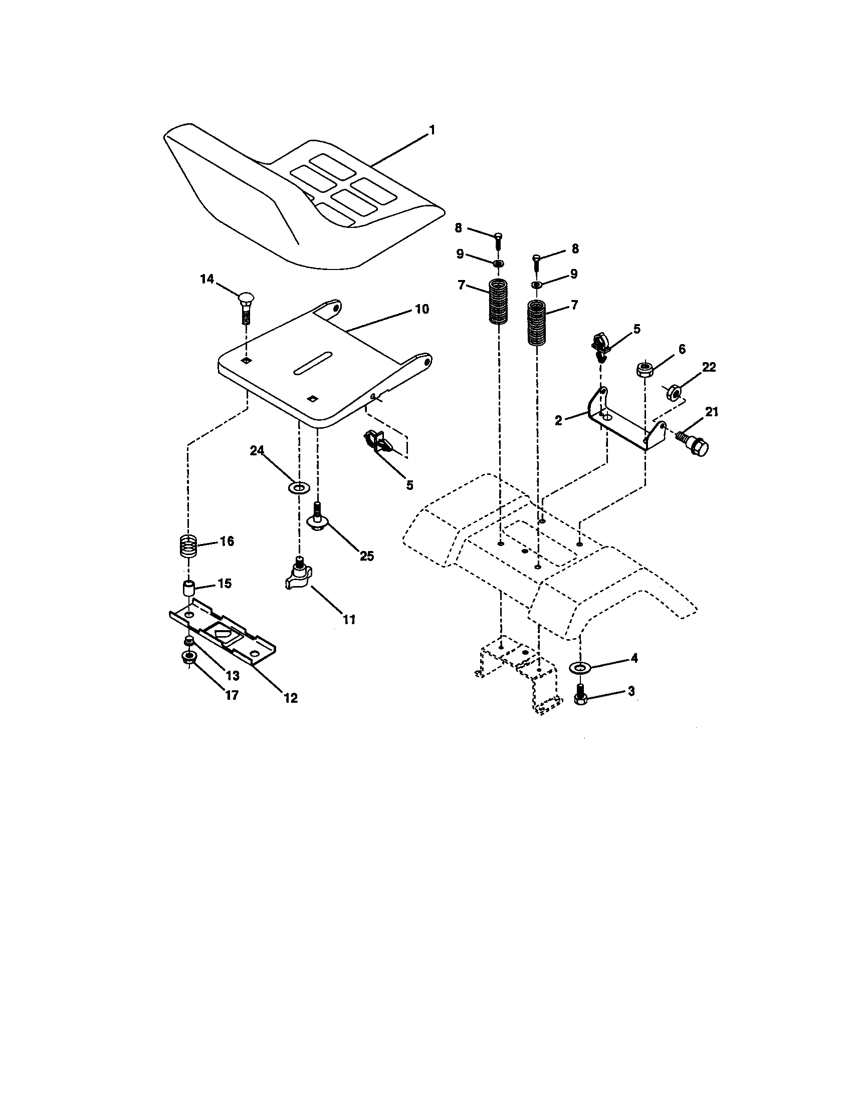 Craftsman 917271640 seat assembly diagram