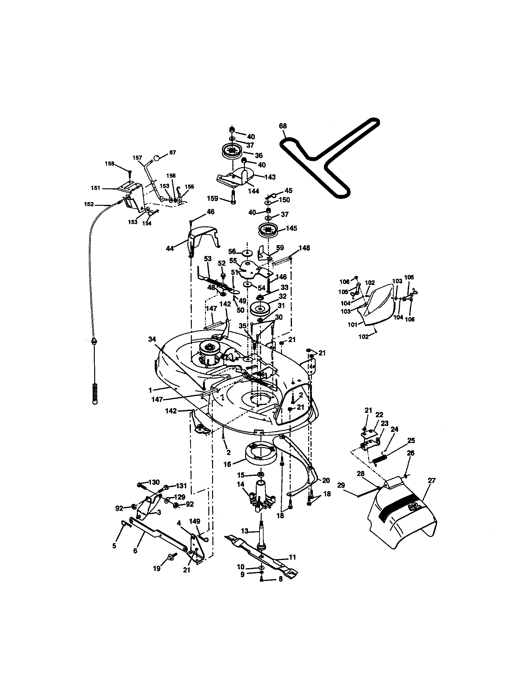 Craftsman 917271640 mower deck diagram