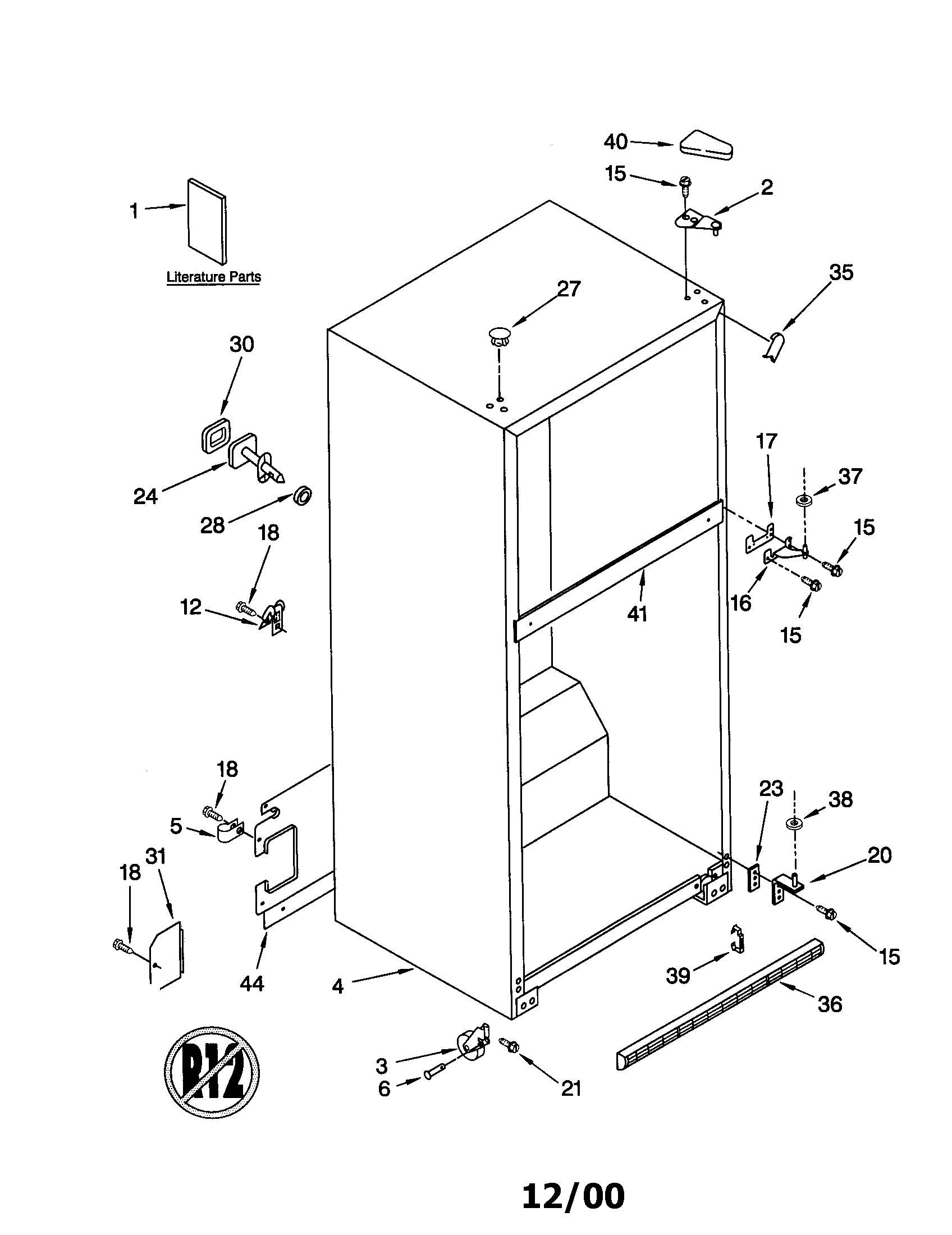 Whirlpool ET18CKXHT01 cabinet diagram