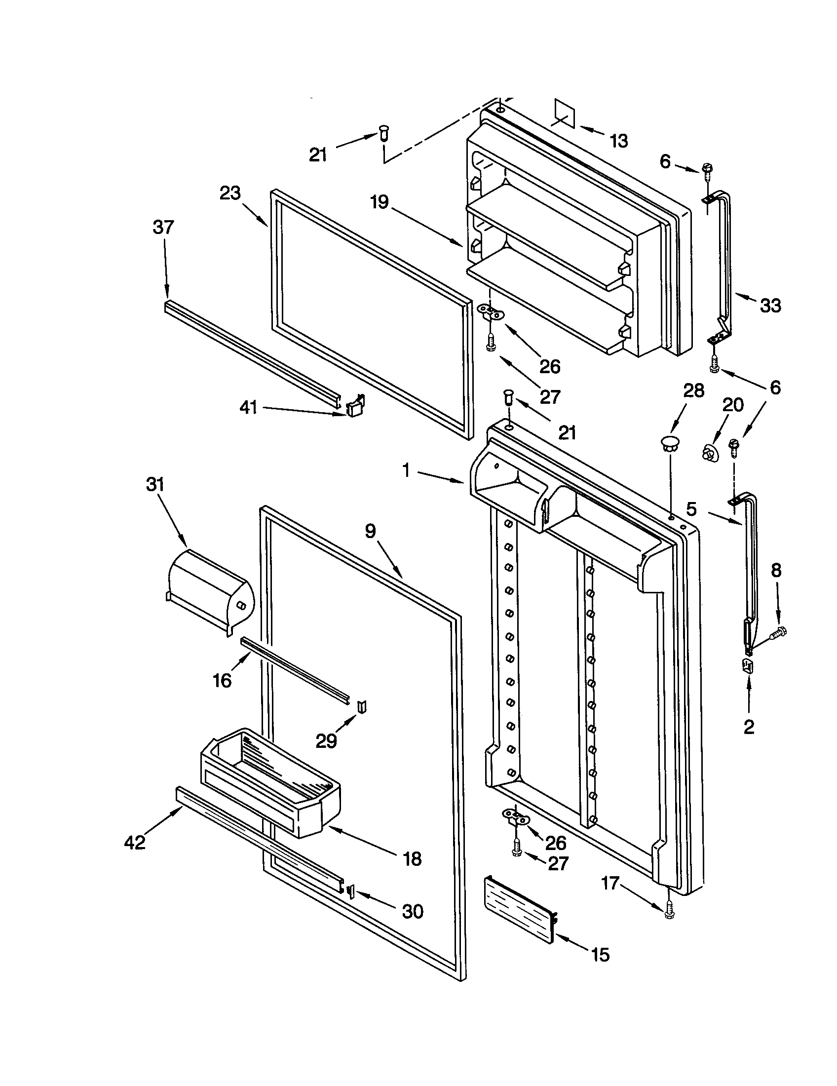 Whirlpool ET18CKXHT01 door diagram