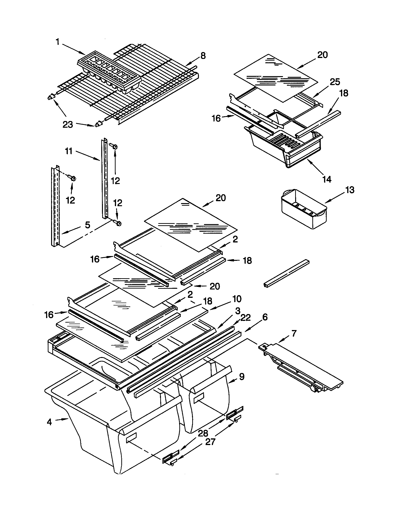 Whirlpool ET18CKXHT01 shelf diagram