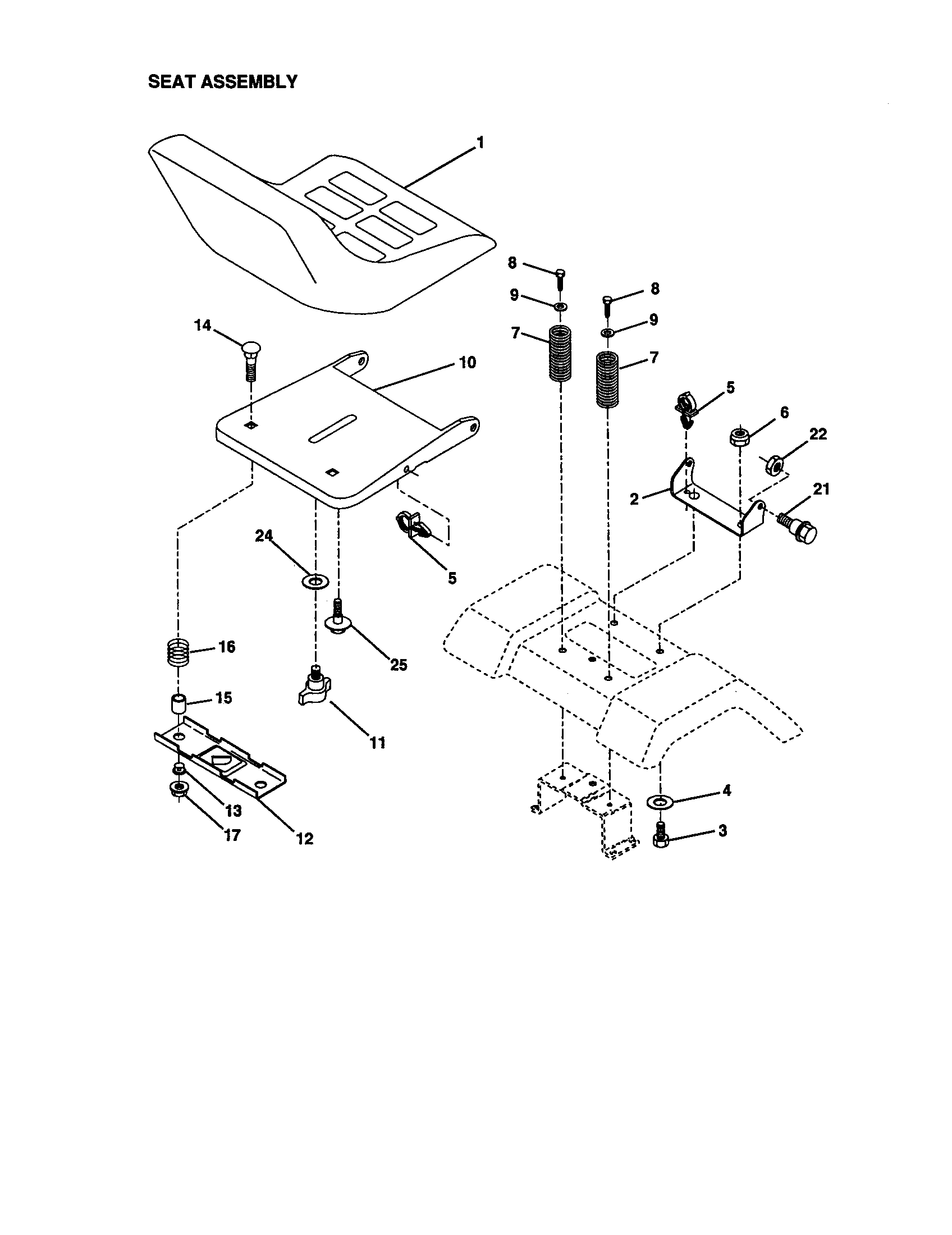 Craftsman 917271530 seat assembly diagram