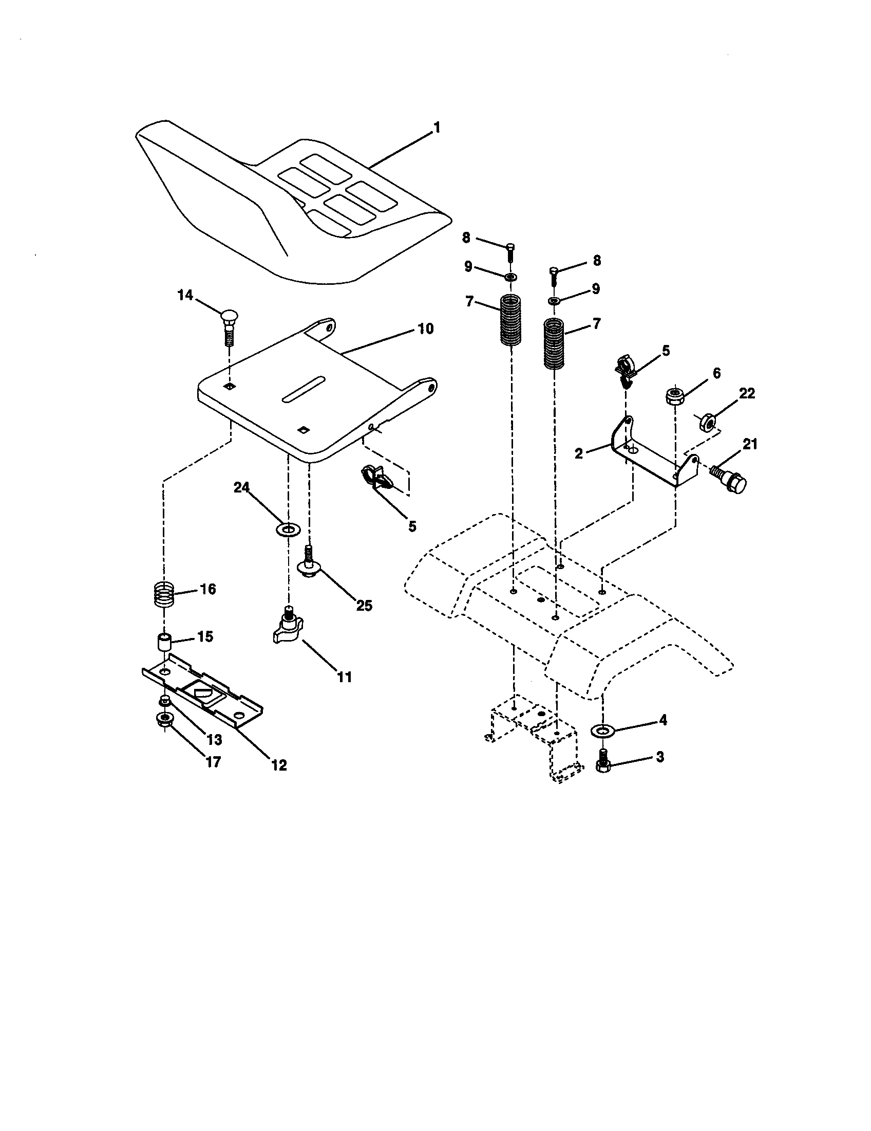 Craftsman 917271810 seat assembly diagram