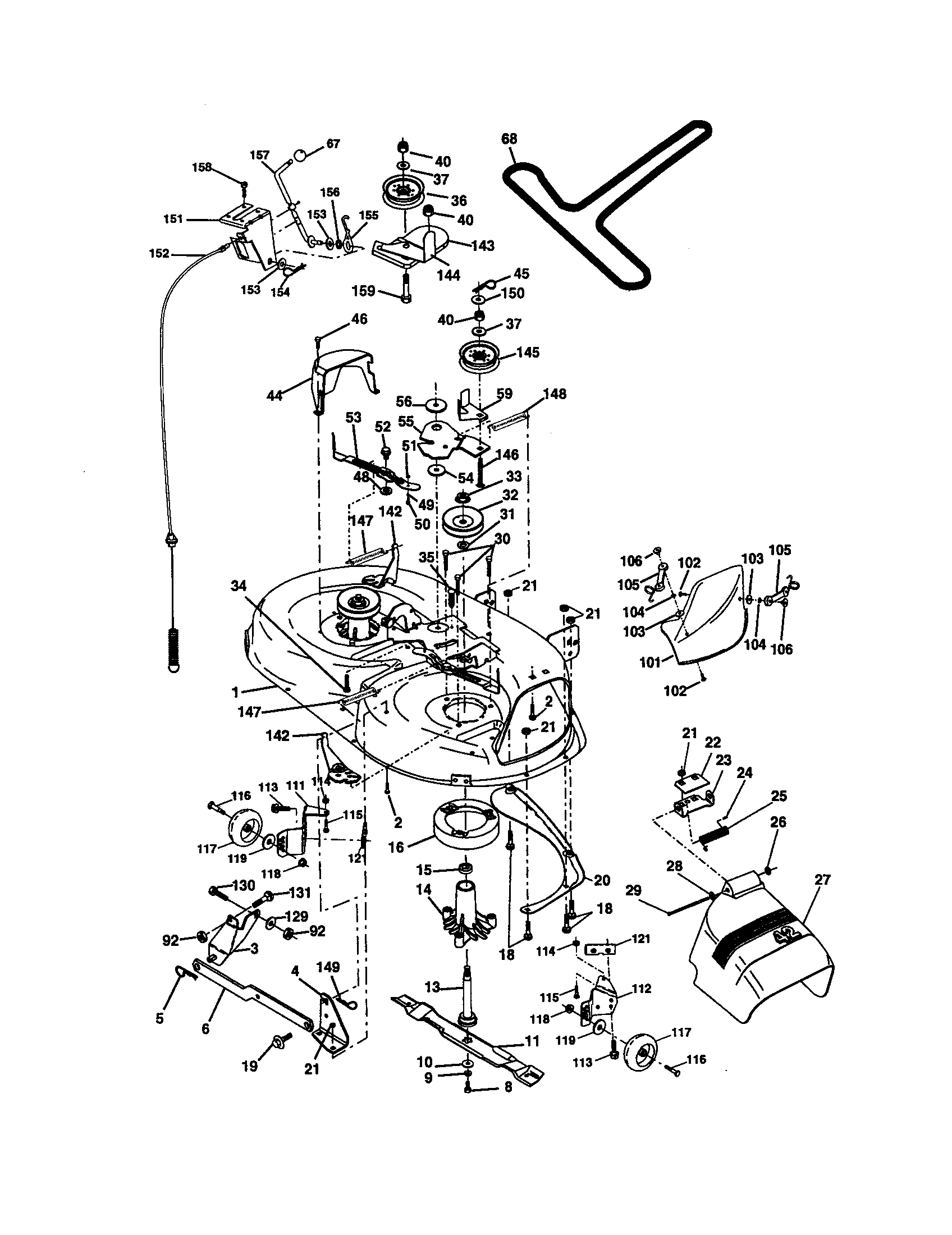 Craftsman 917271810 mower deck diagram