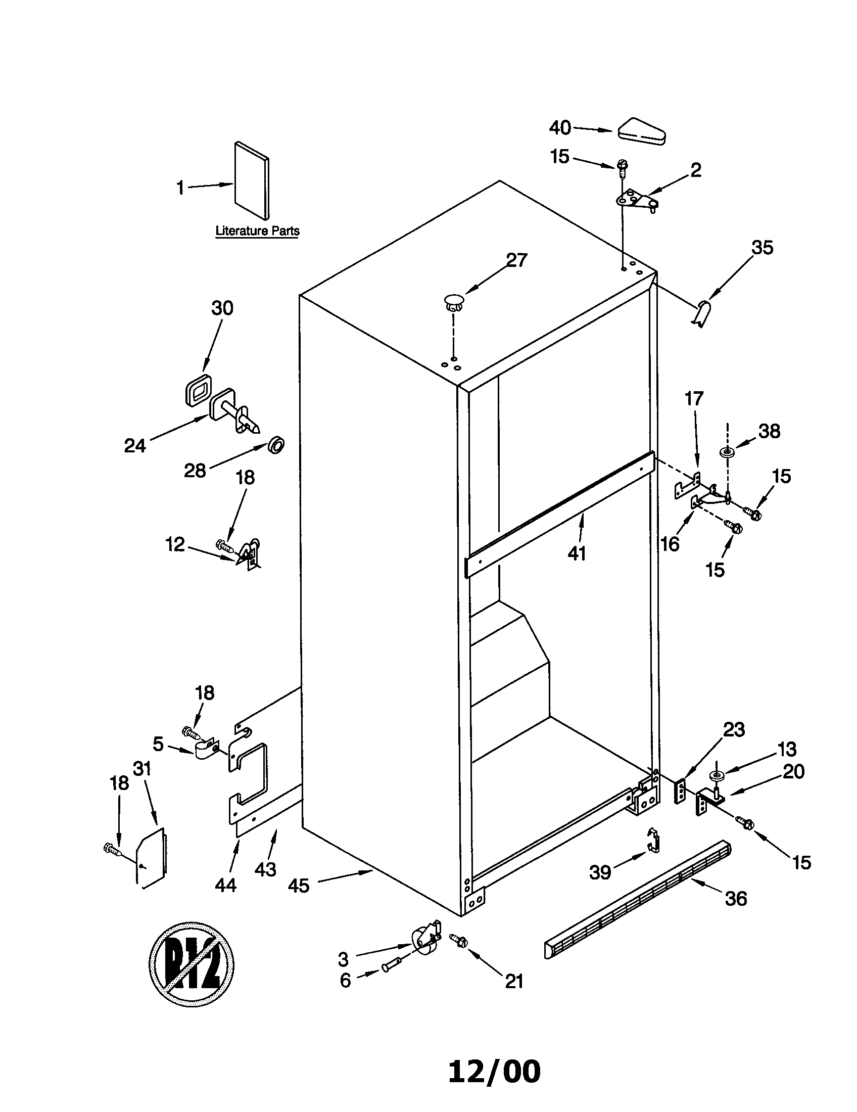 Whirlpool ET19PKXJW00 cabinet diagram