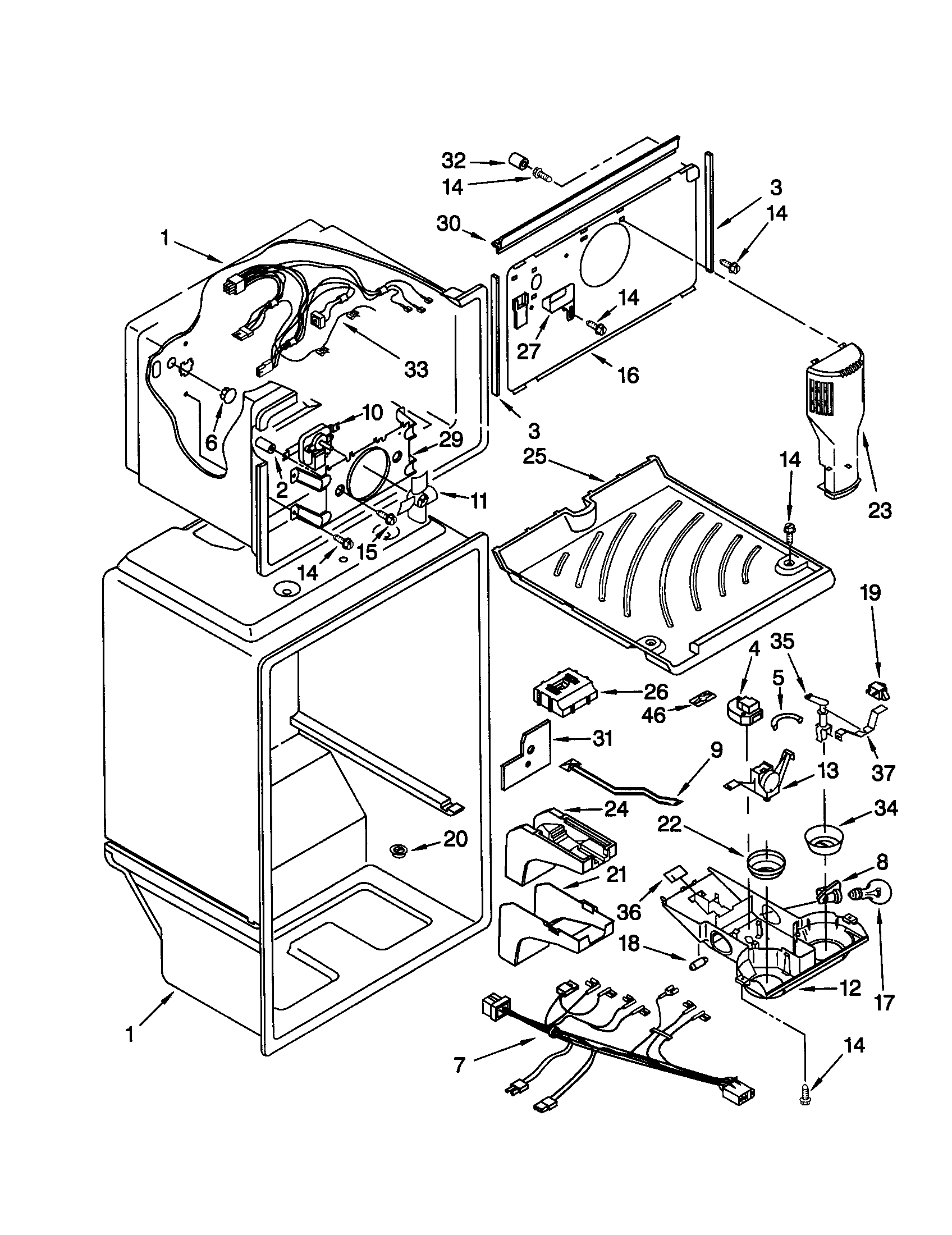 Whirlpool ET19PKXJW00 liner diagram