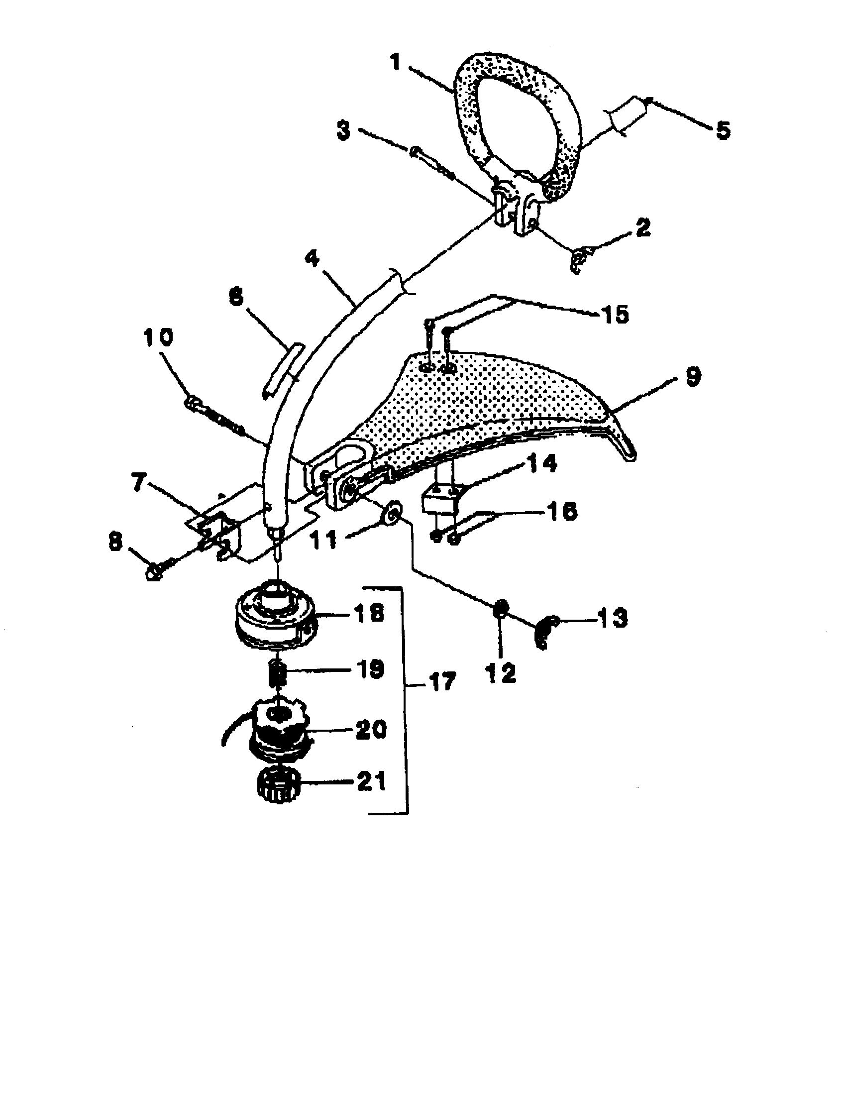 Homelite UT-20706 spool/string diagram