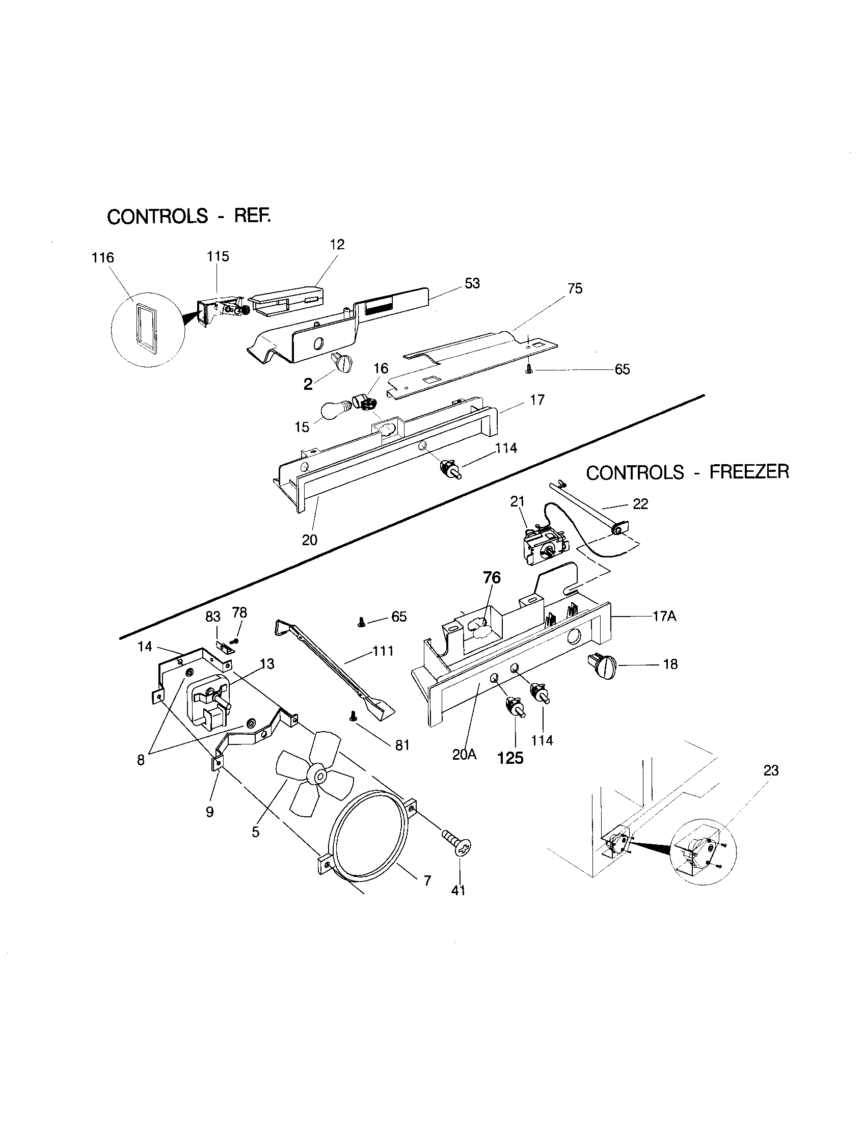 Frigidaire FRS20WRHW6 controls diagram