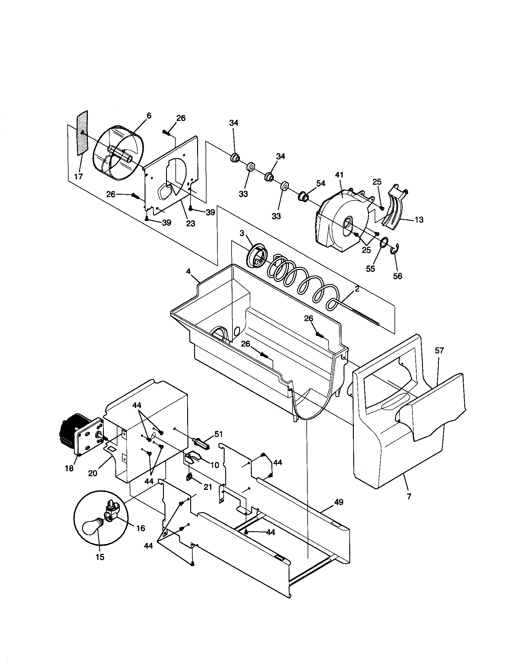 Frigidaire FRS20WRHW6 ice container diagram