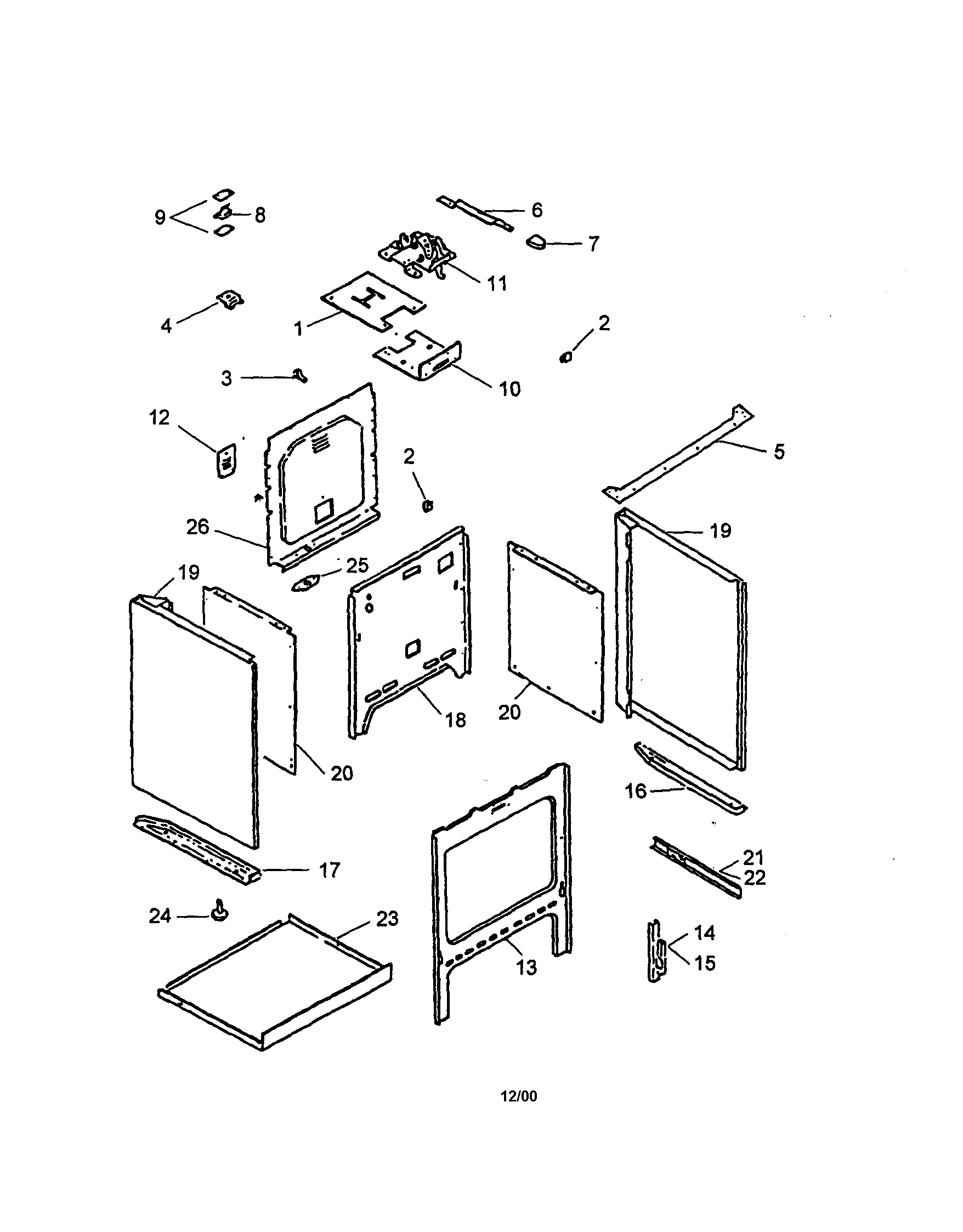 Amana ARH667WW-P1142632N top and oven diagram