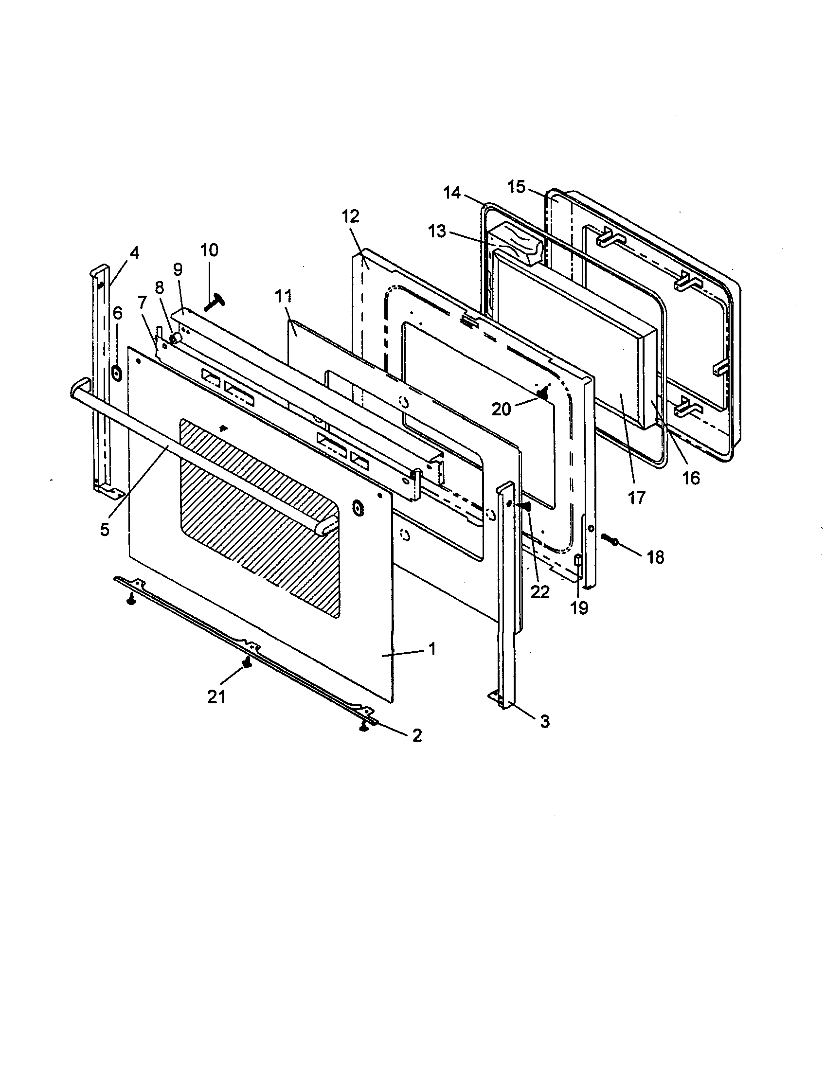 Amana ARH667WW-P1142632N oven door diagram