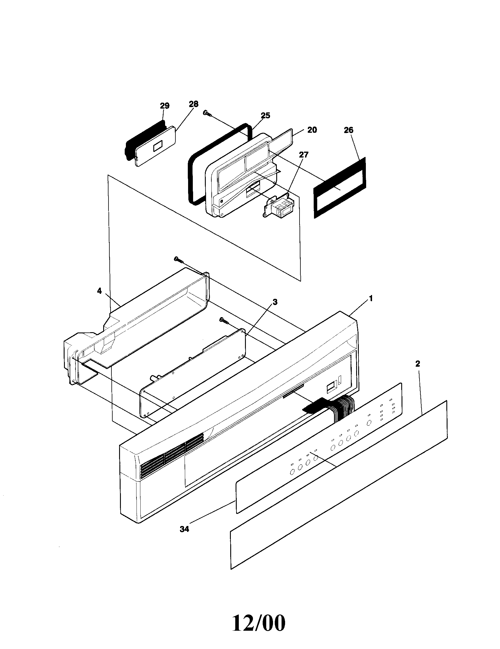 Frigidaire FDB857RJS0 control panel diagram