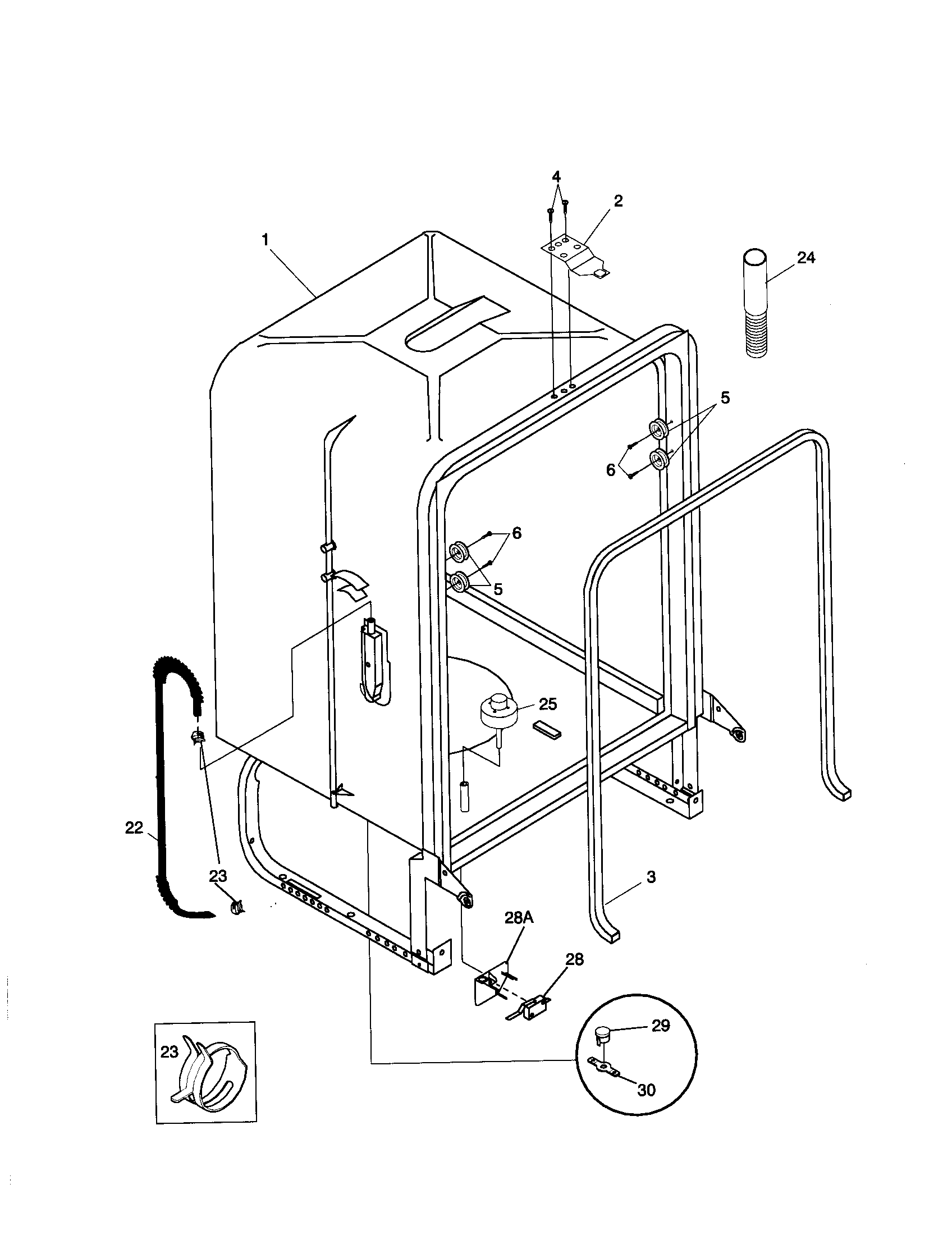 Frigidaire FDB857RJS0 tub diagram
