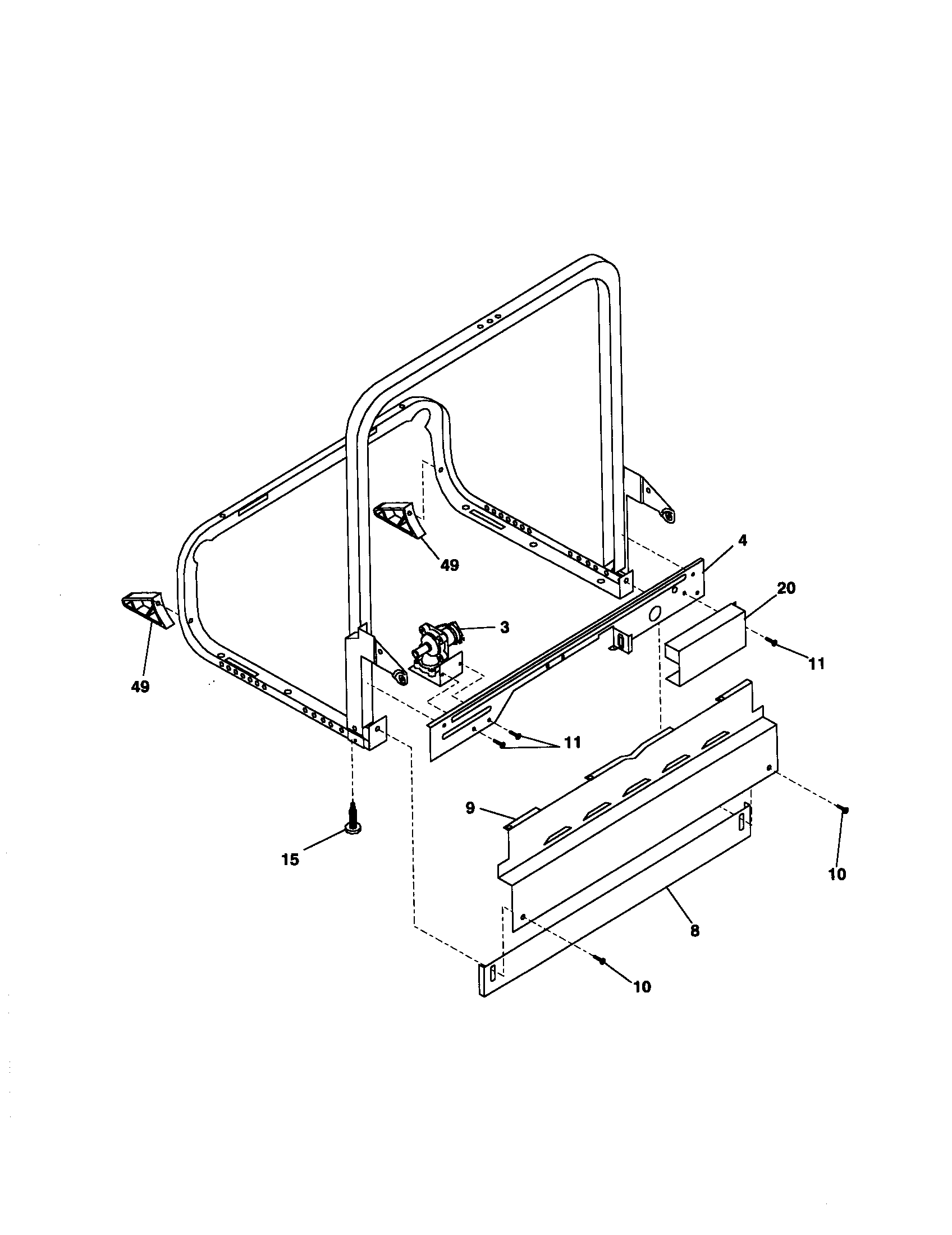 Frigidaire FDB857RJS0 frame diagram