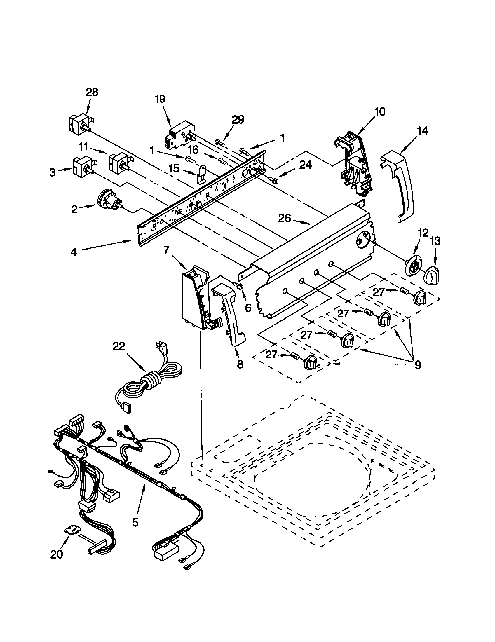 Kenmore 11020932994 control panel diagram