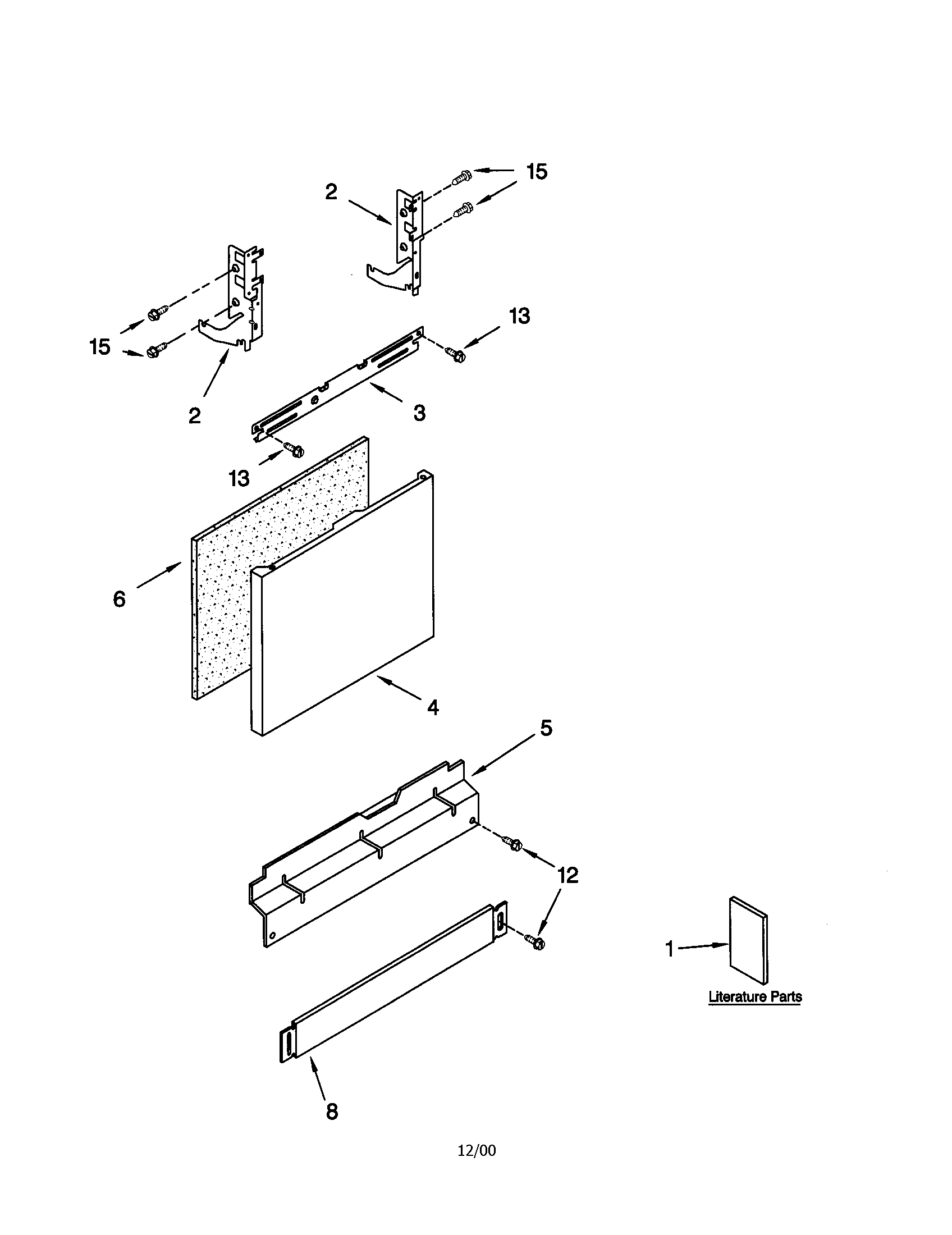 Kenmore 66515922001 door and panel diagram