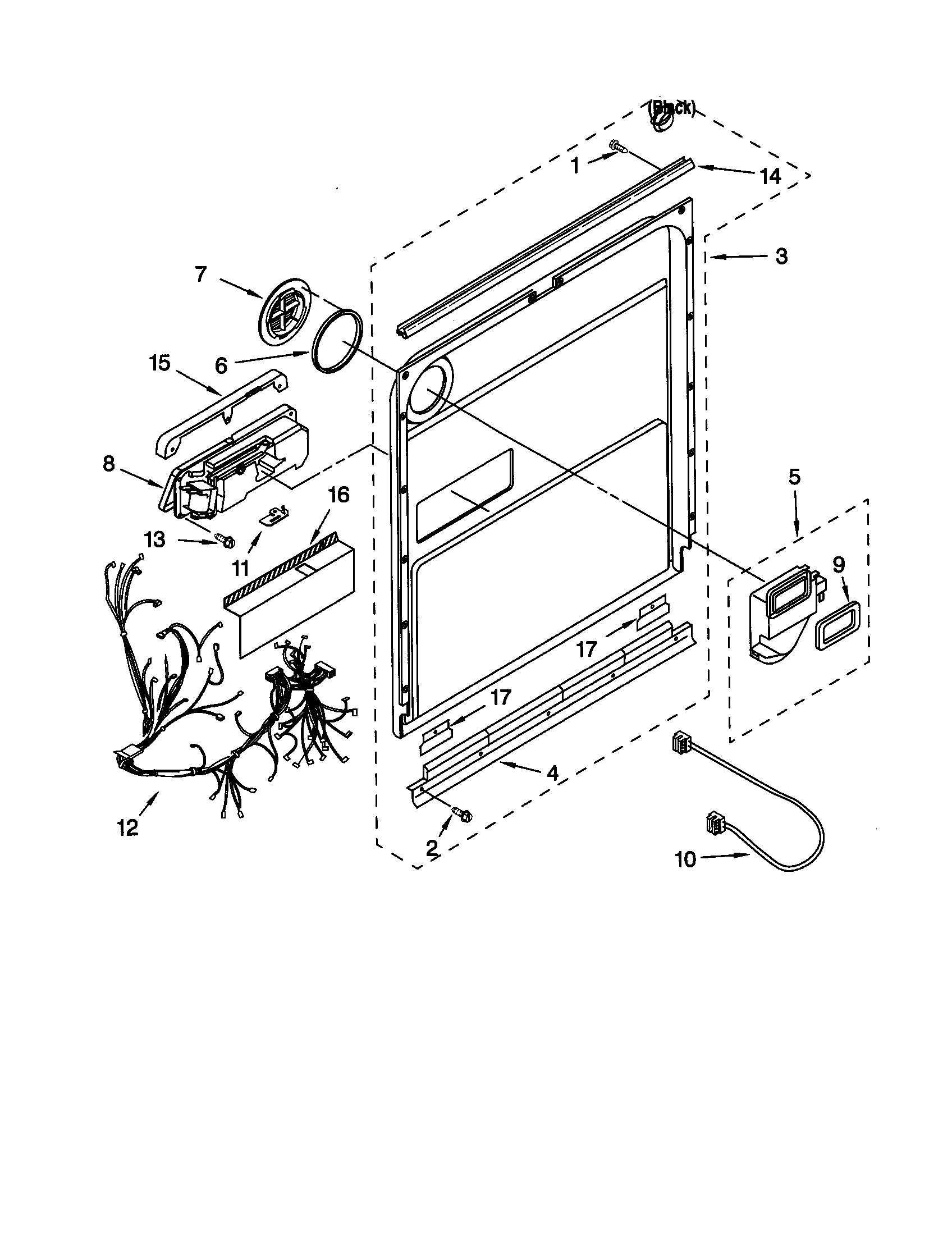 Kenmore 66515922001 door and latch diagram