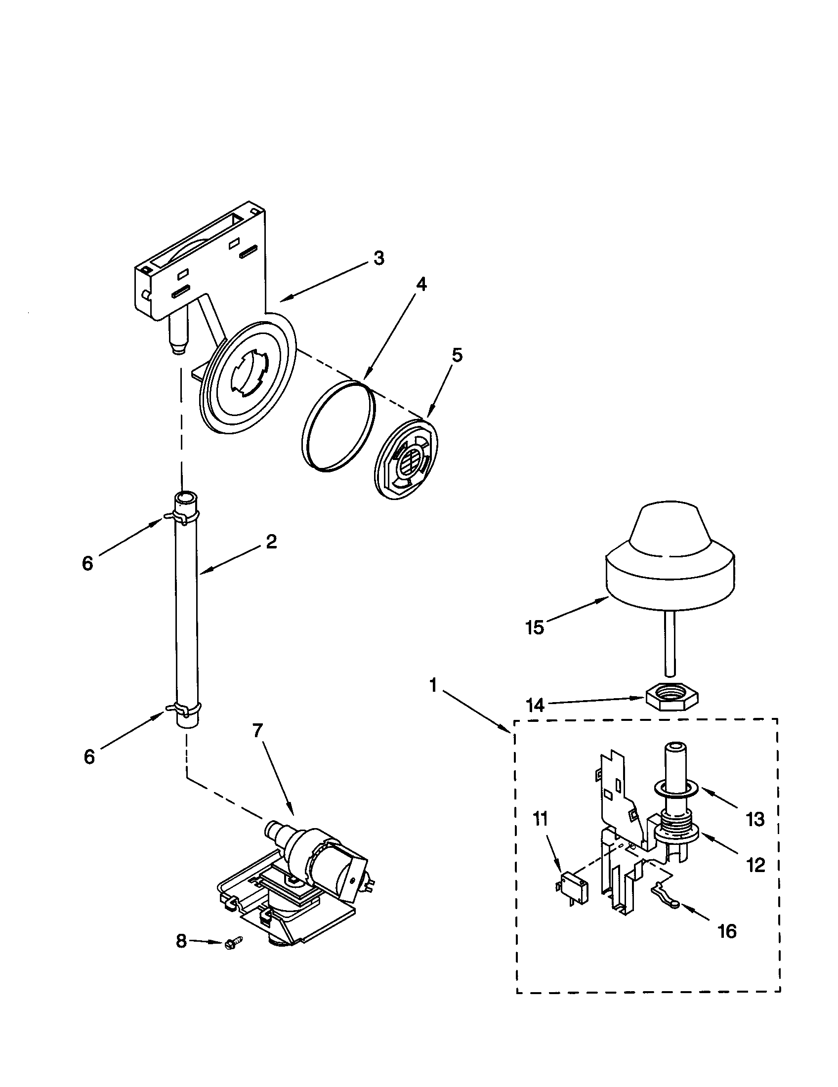 Kenmore 66515922001 fill and overfill diagram