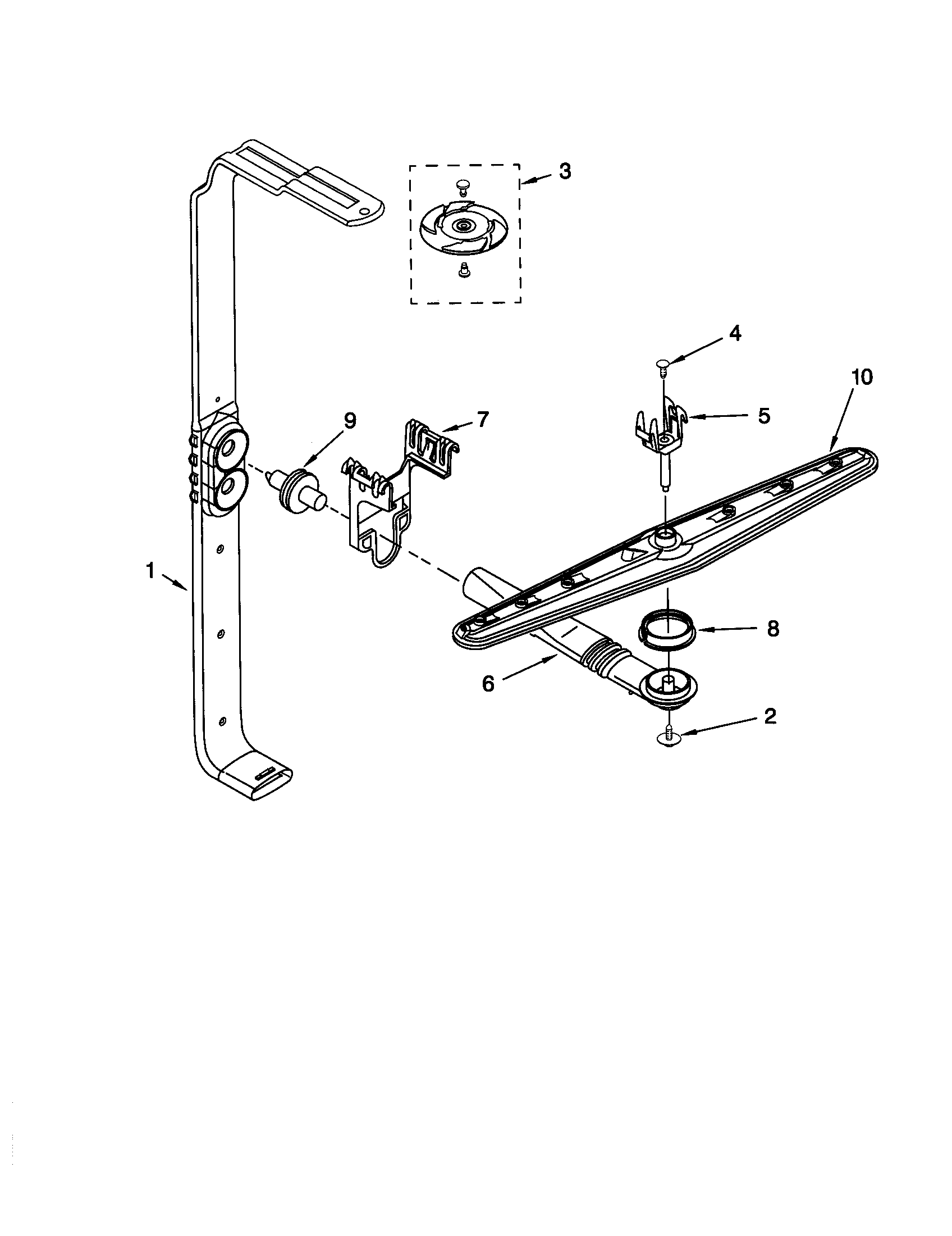 Kenmore 66515922001 upper wash and rinse diagram