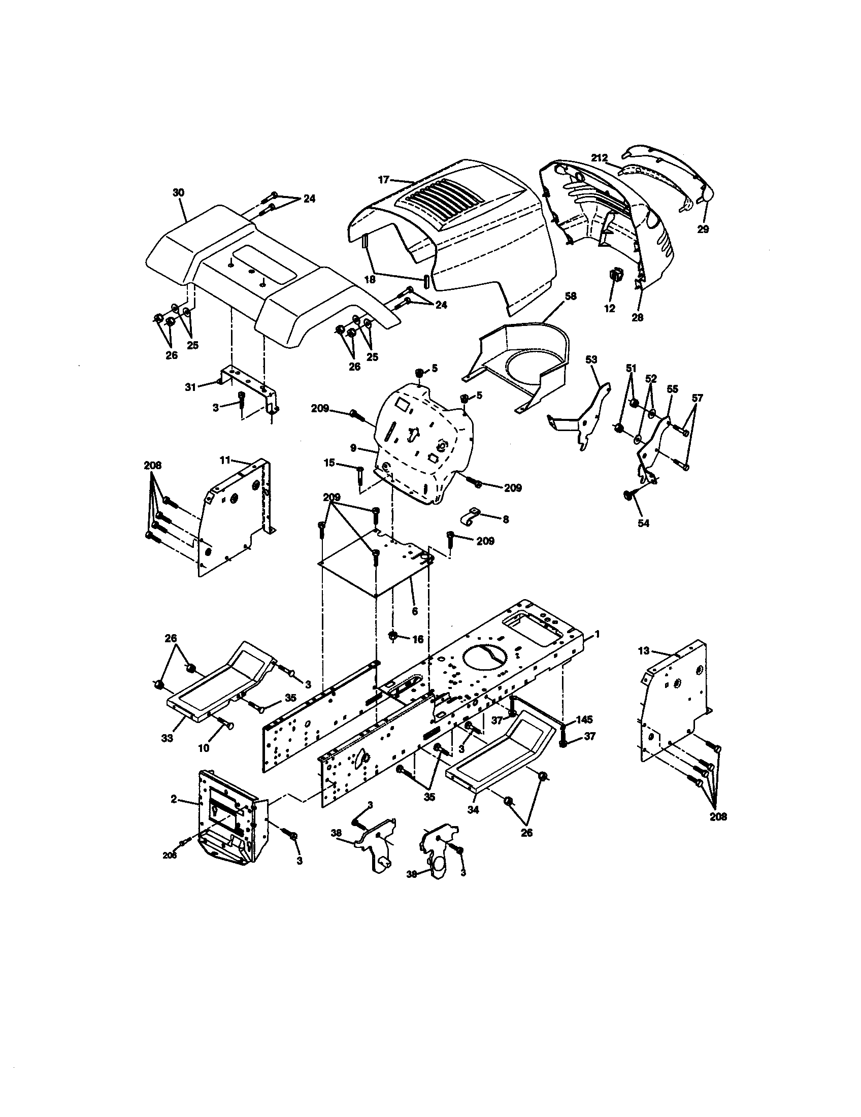 Poulan 271470 chassis and enclosures diagram
