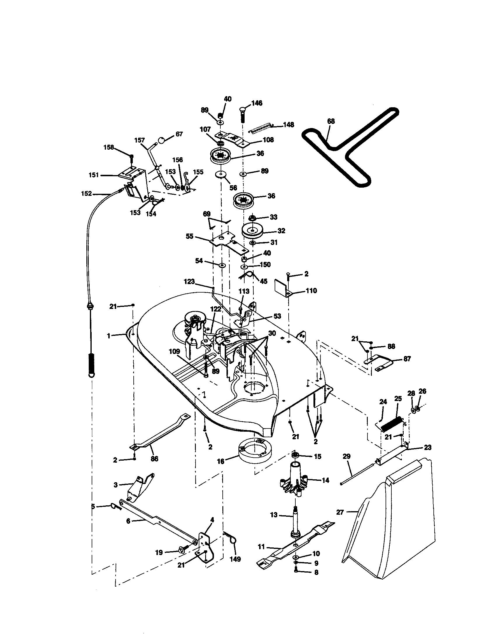 Poulan 271470 mower deck diagram