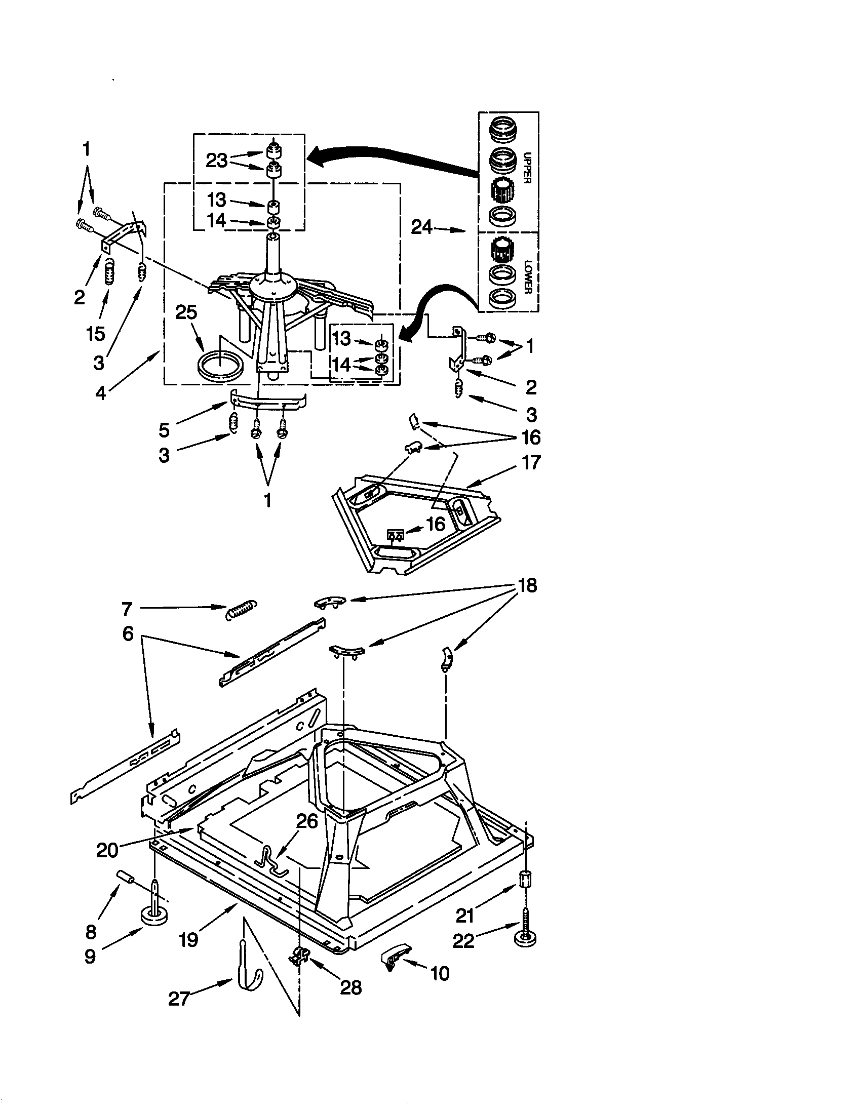 Kenmore 11020982993 machine base diagram