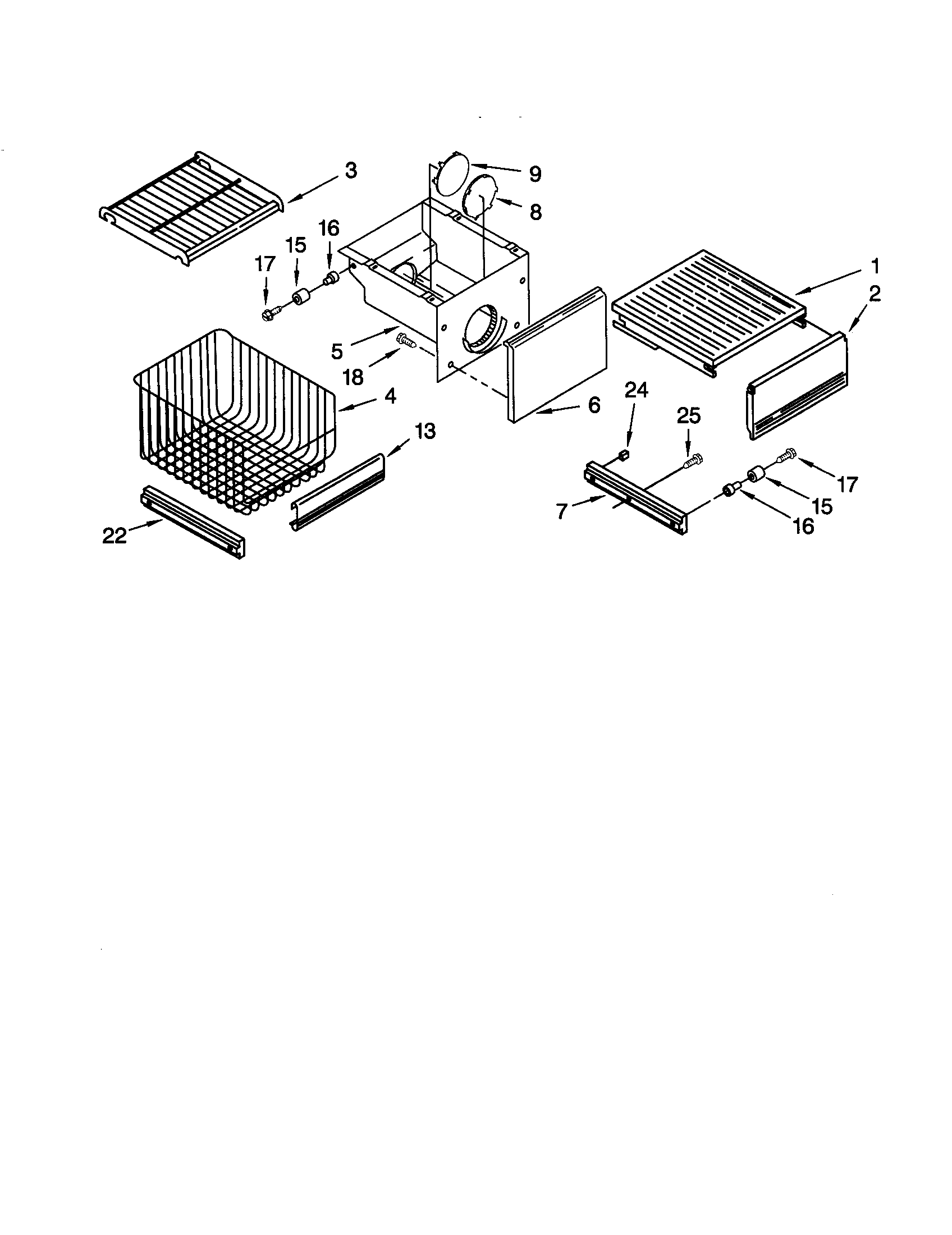 KitchenAid KSSS42FJW00 freezer shelf diagram