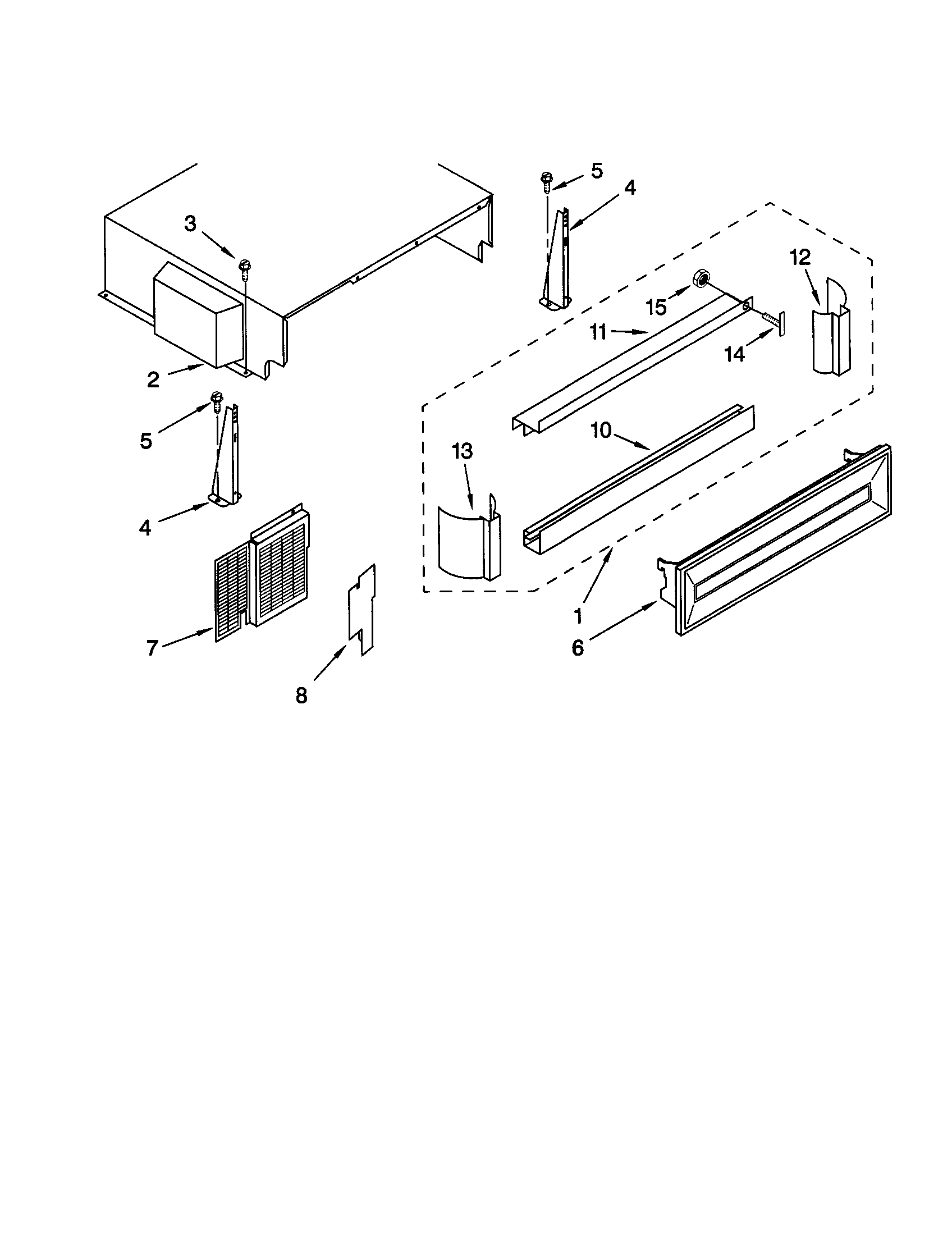 KitchenAid KSSS42FJW00 top grille and unit cover diagram