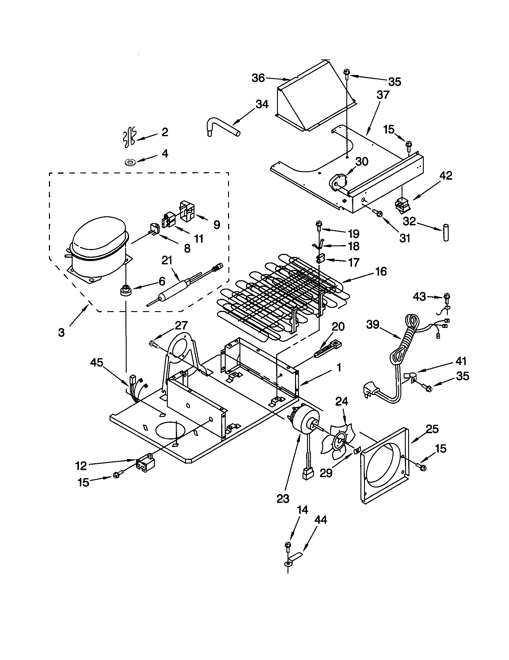 KitchenAid KSSS42FJW00 upper unit diagram