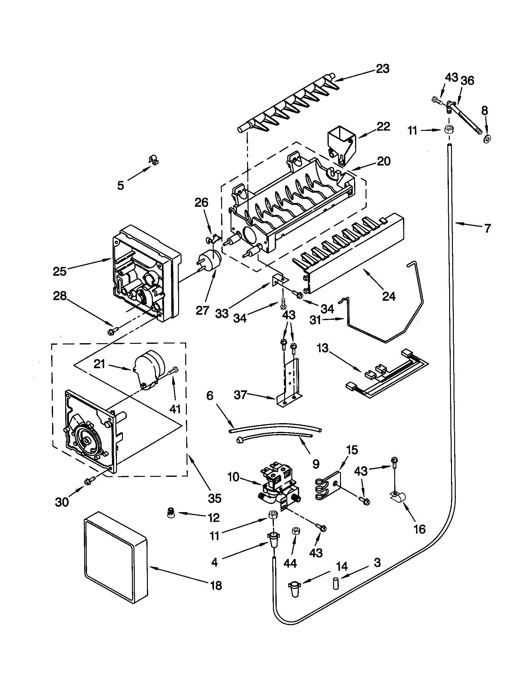 KitchenAid KSSS42FJW00 icemaker diagram
