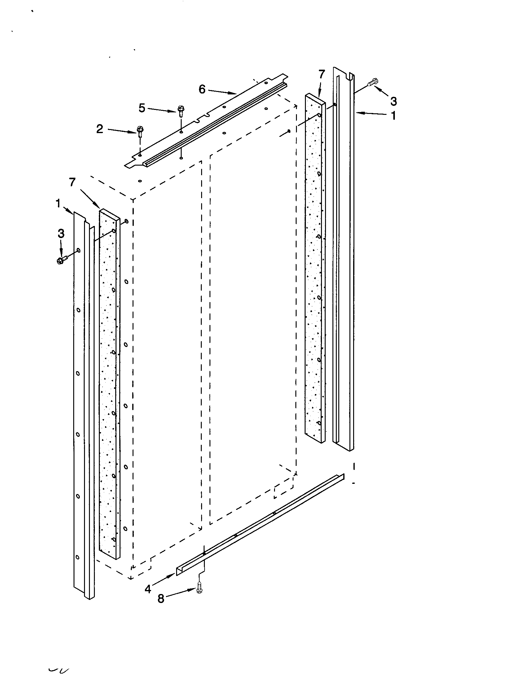 KitchenAid KSSS36FJT00 cabinet trim diagram