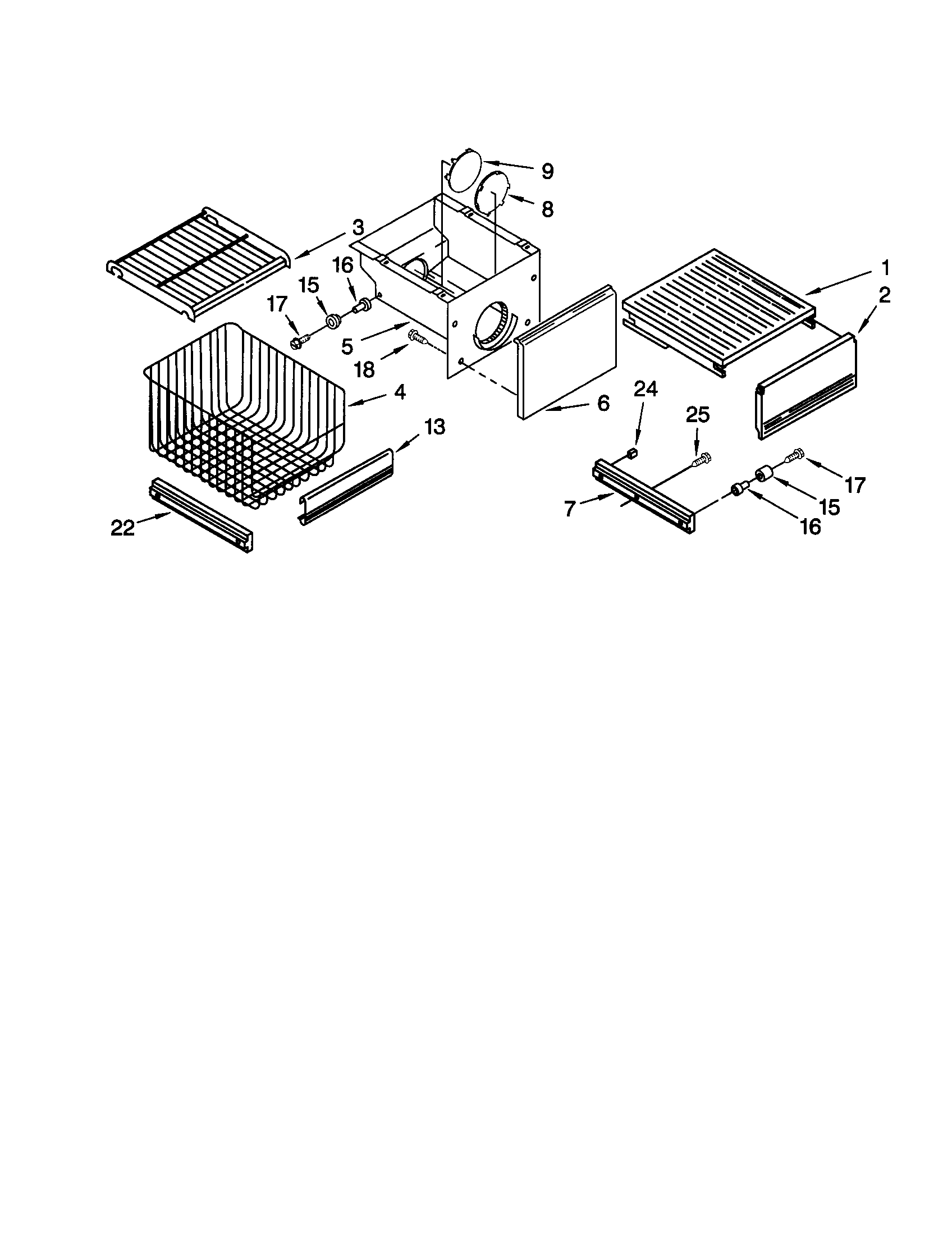 KitchenAid KSSS36FJT00 freezer shelf diagram