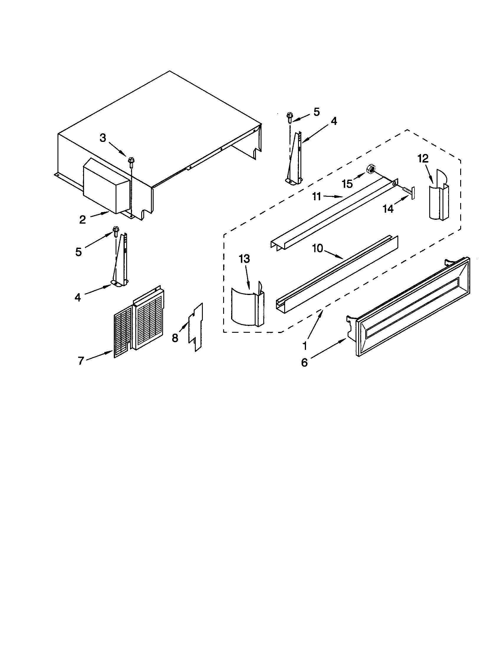 KitchenAid KSSS36FJT00 top grille and unit cover diagram