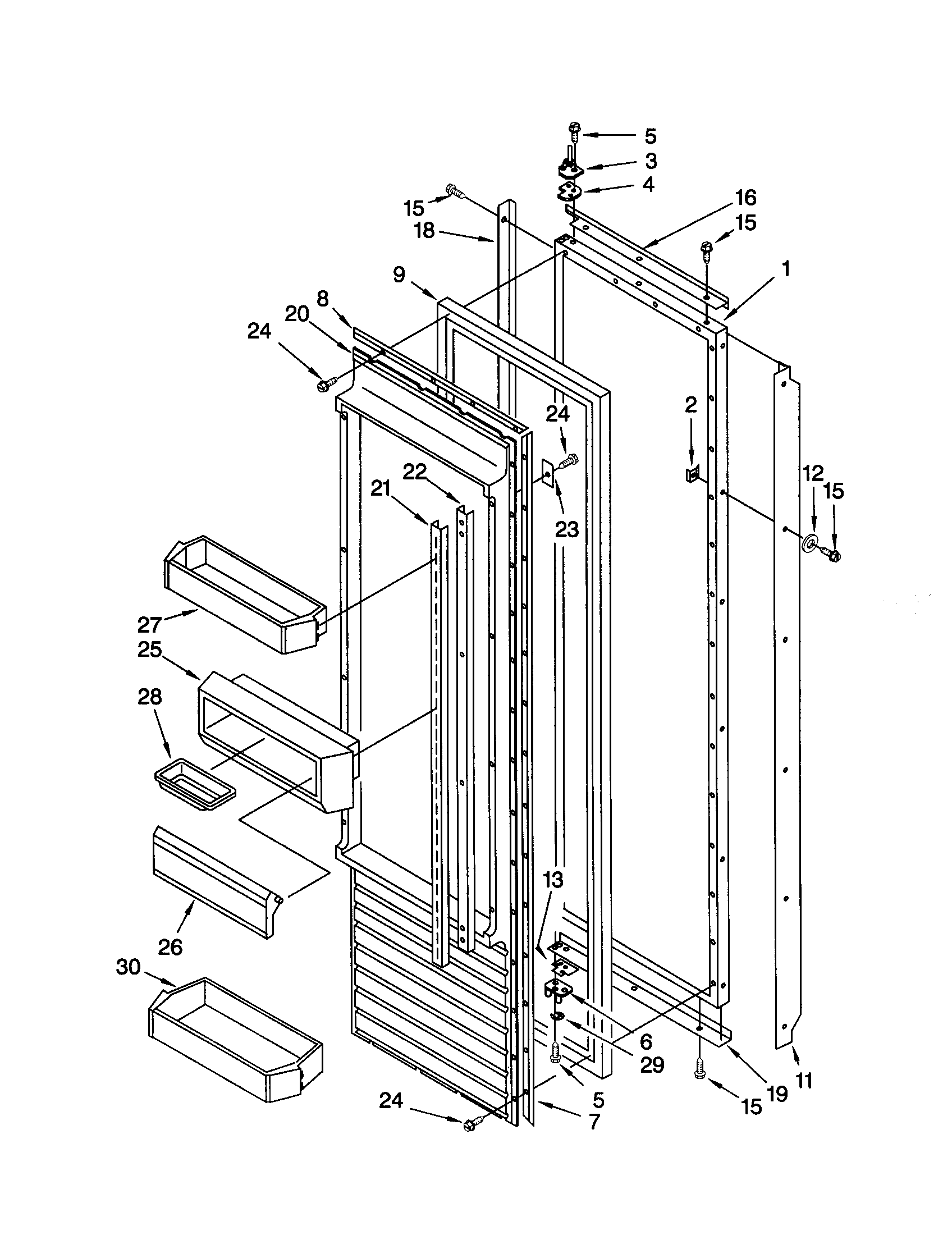 KitchenAid KSSS36FJT00 refrigerator door diagram
