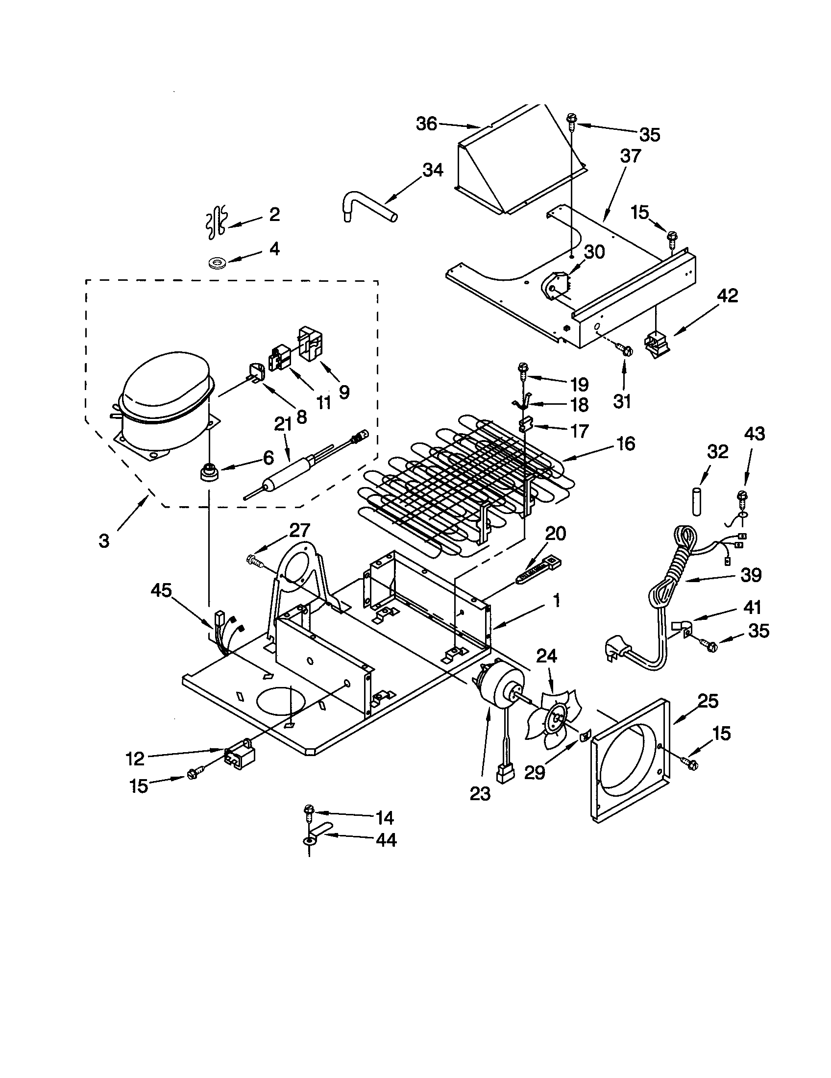 KitchenAid KSSS36FJT00 upper unit diagram