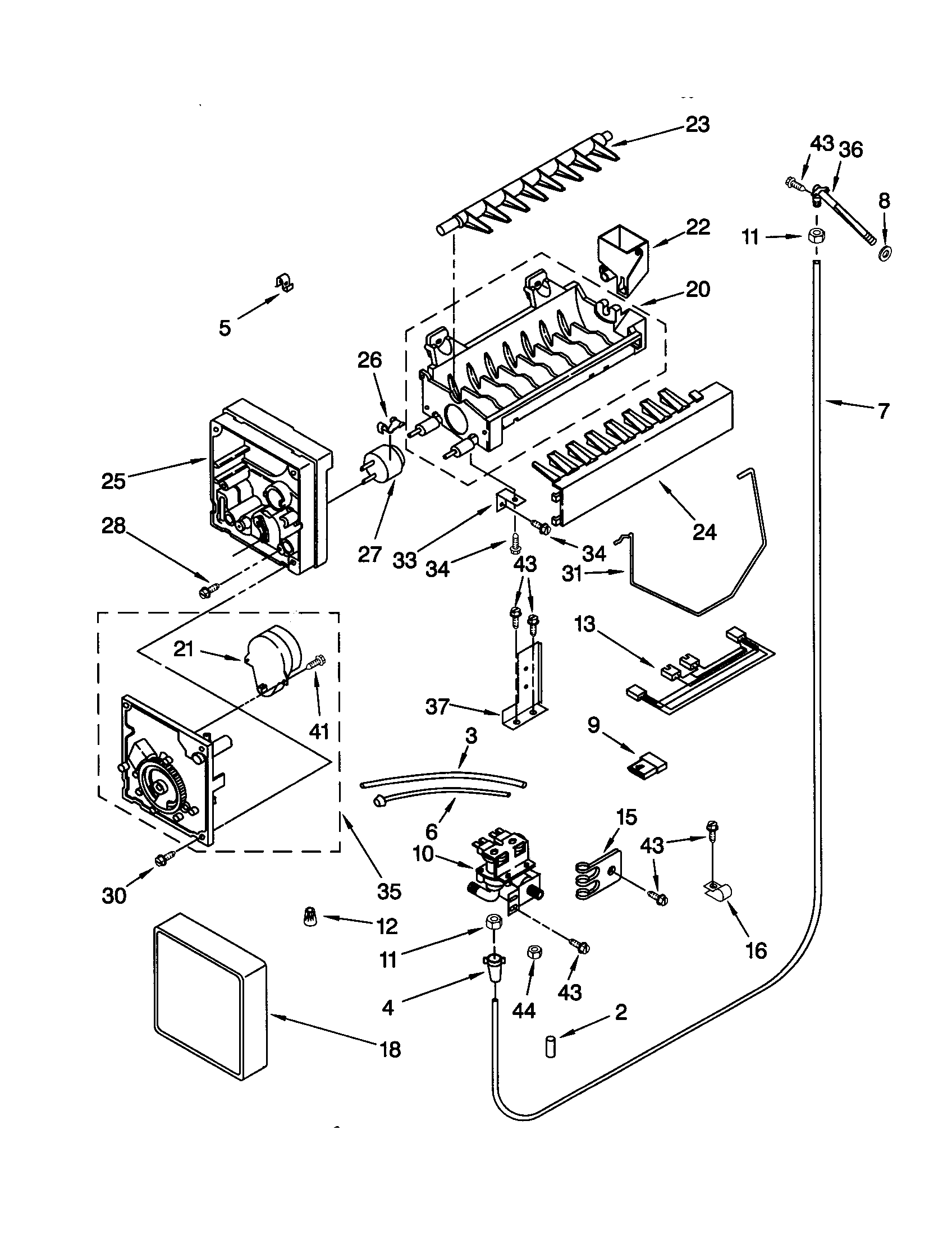 KitchenAid KSSS36FJT00 icemaker diagram