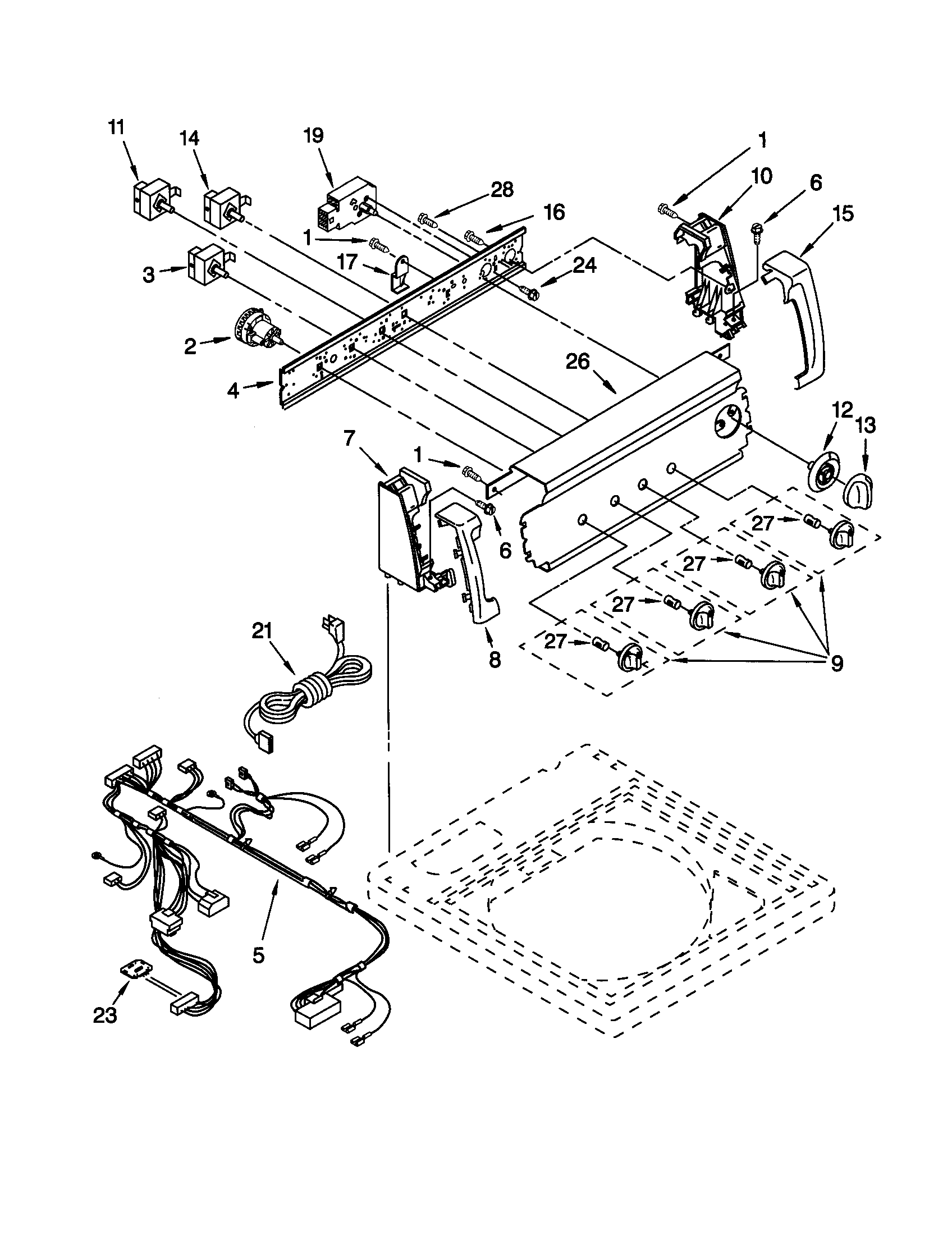 Kenmore 11020882991 control panel diagram