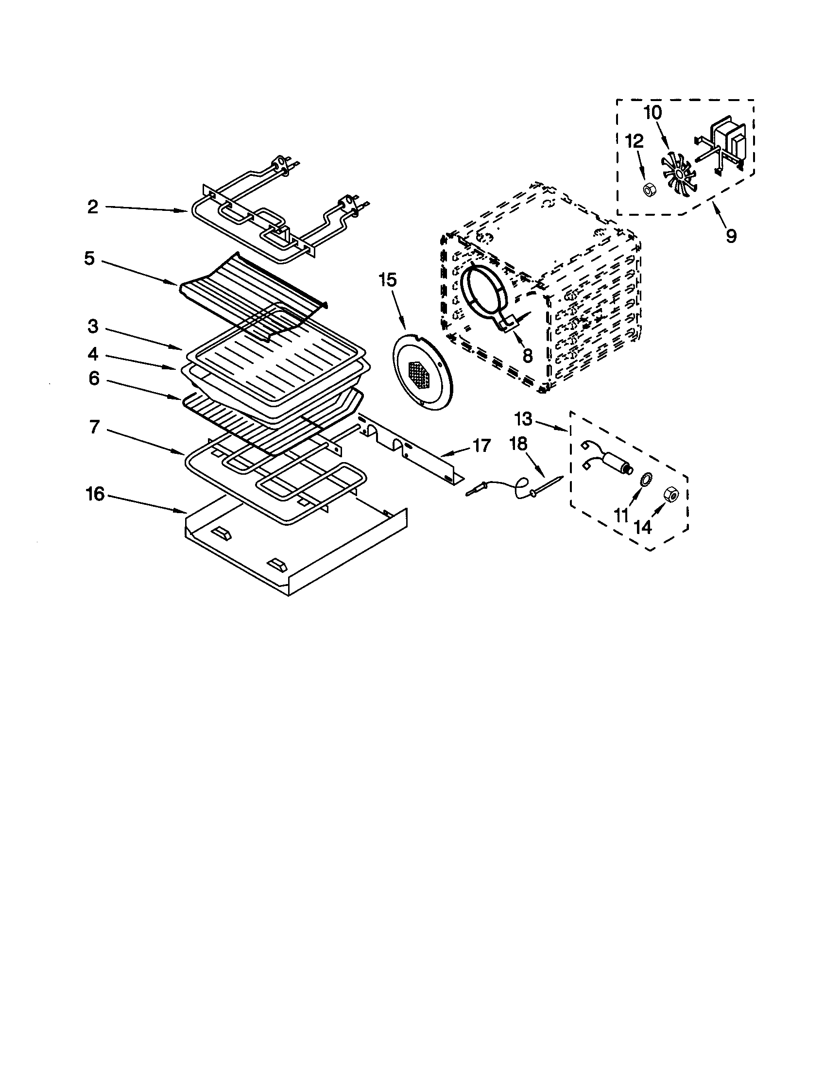 KitchenAid KEBS107DSS10 internal oven diagram