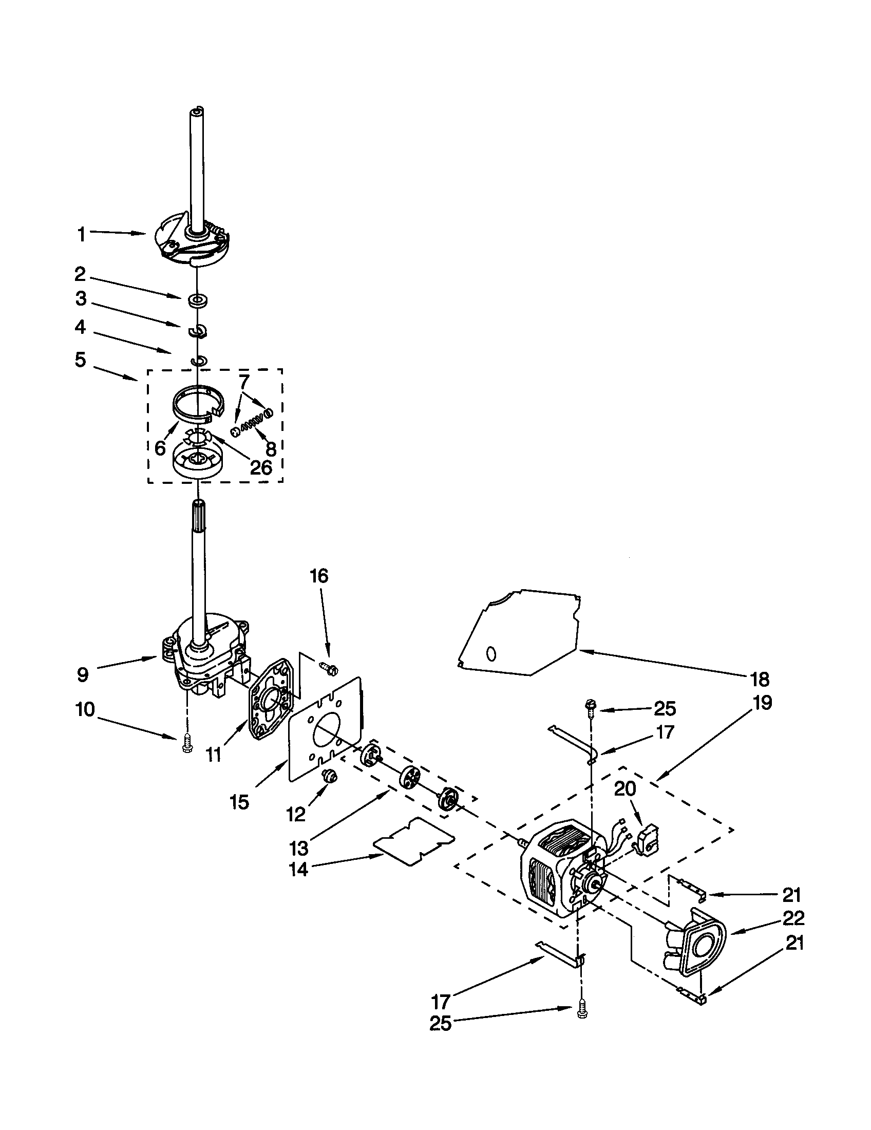 Kenmore 11020972993 brake/clutch/gearcase/motor/pump diagram