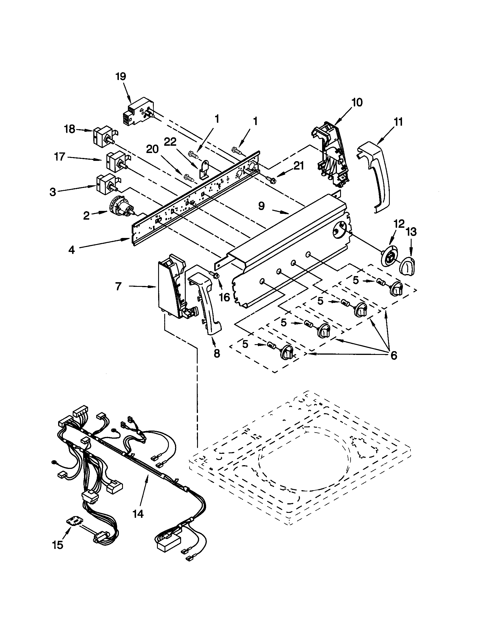 Kenmore 11020972993 control panel diagram