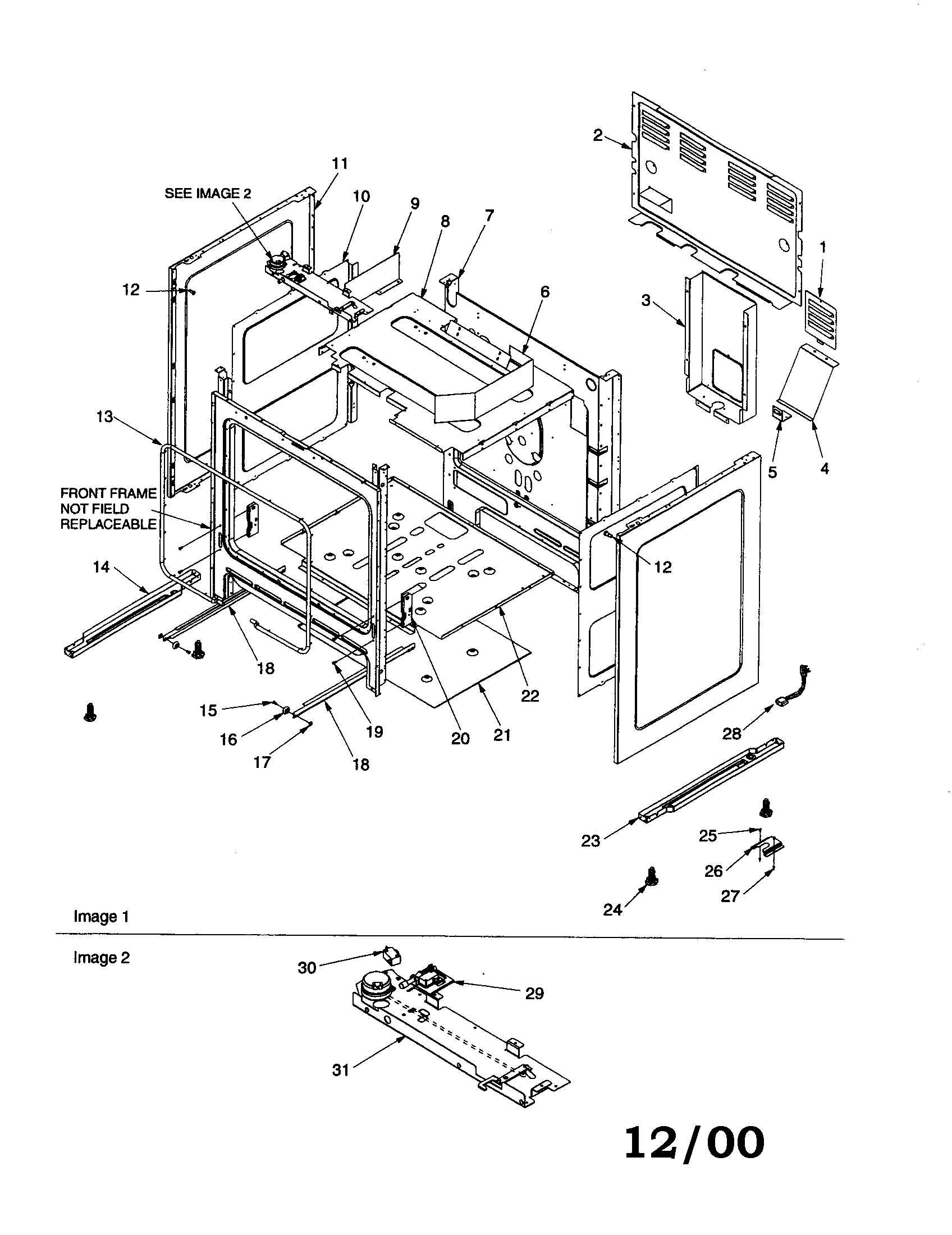 Amana ACF3335AW-PACF3334AW1 cabinet diagram