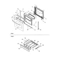 Amana ACF3335AW-PACF3334AW1 oven door and storage drawer diagram