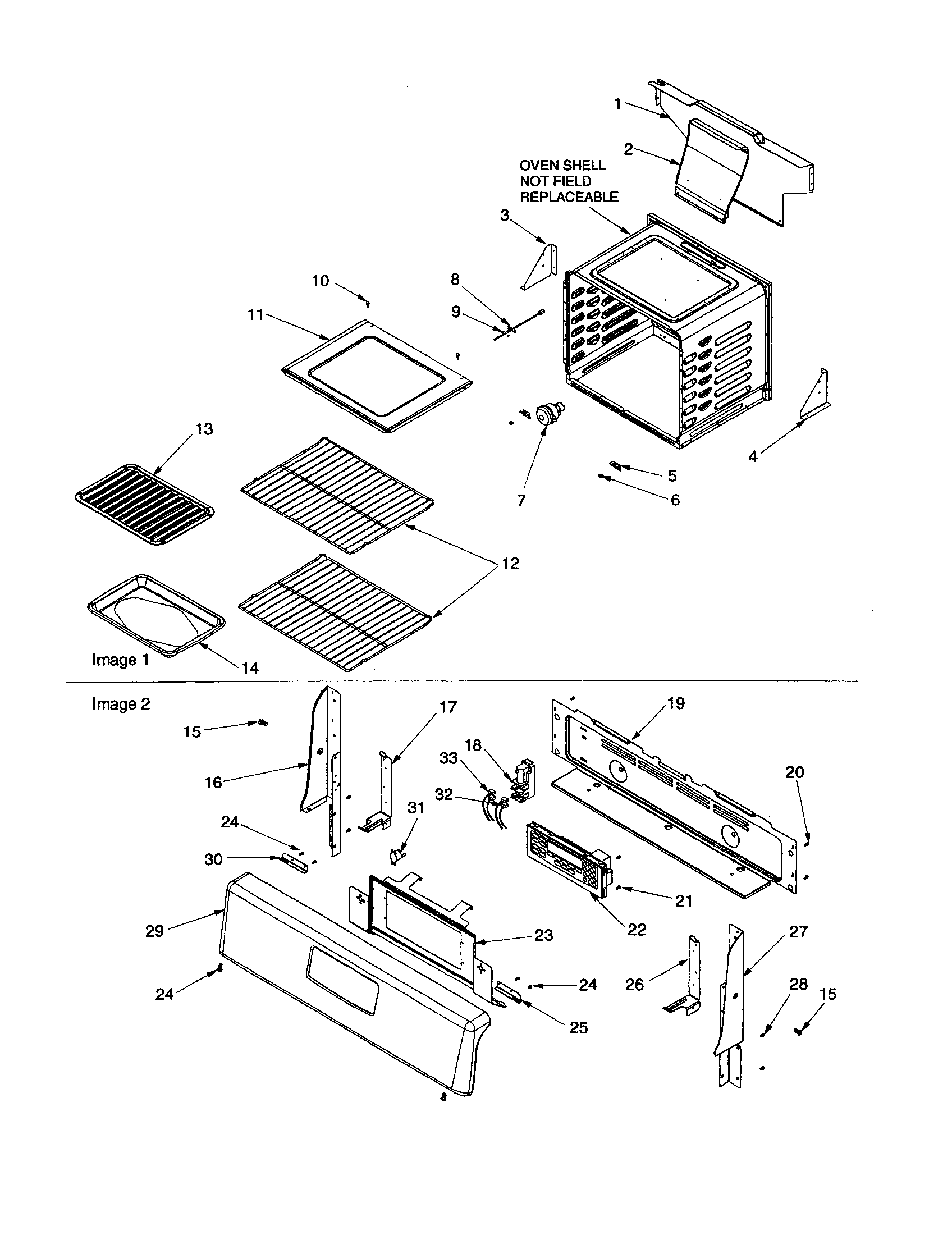 Amana ACF3375AC-PACF3375AC1 cavity and backguard diagram