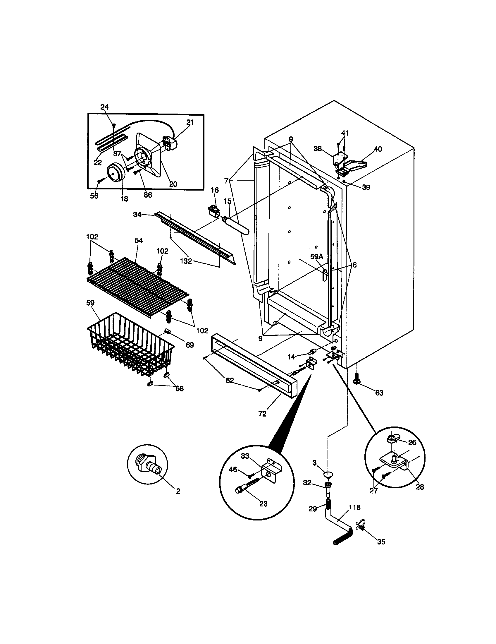 Kenmore 2539287110 cabinet diagram