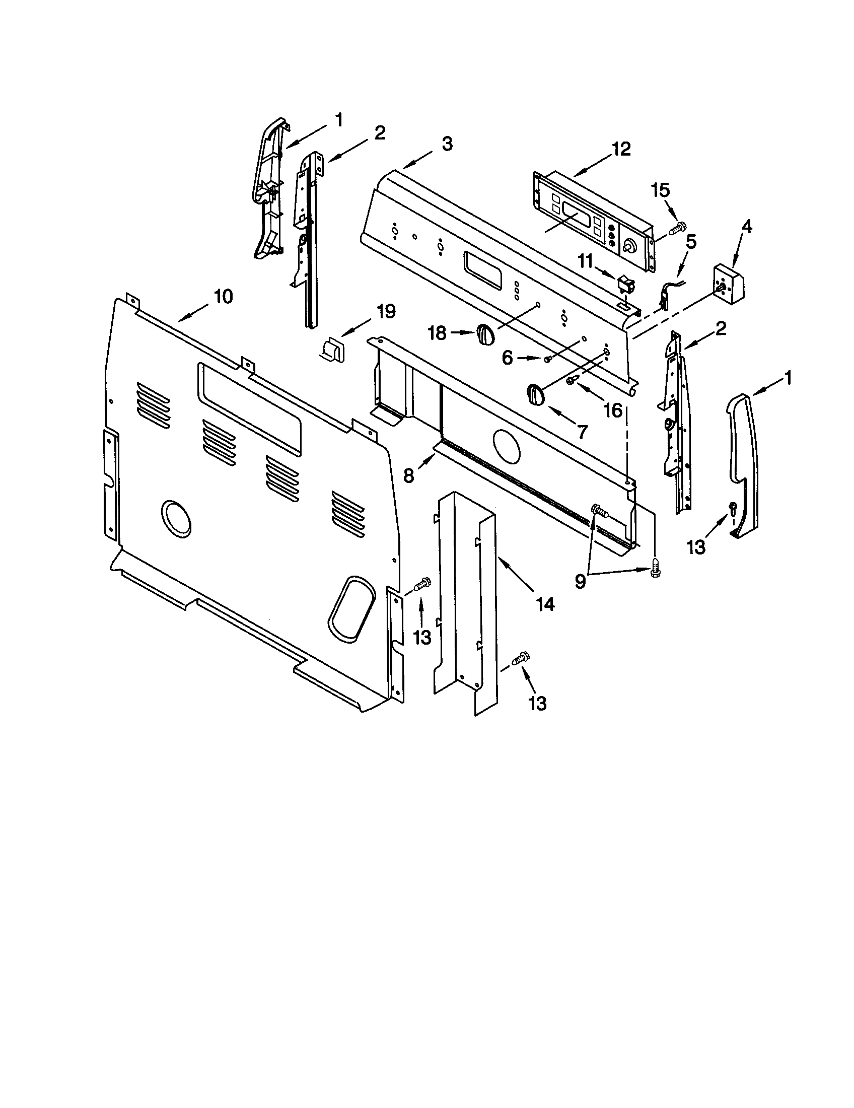 Whirlpool RF196LXJT0 control panel diagram