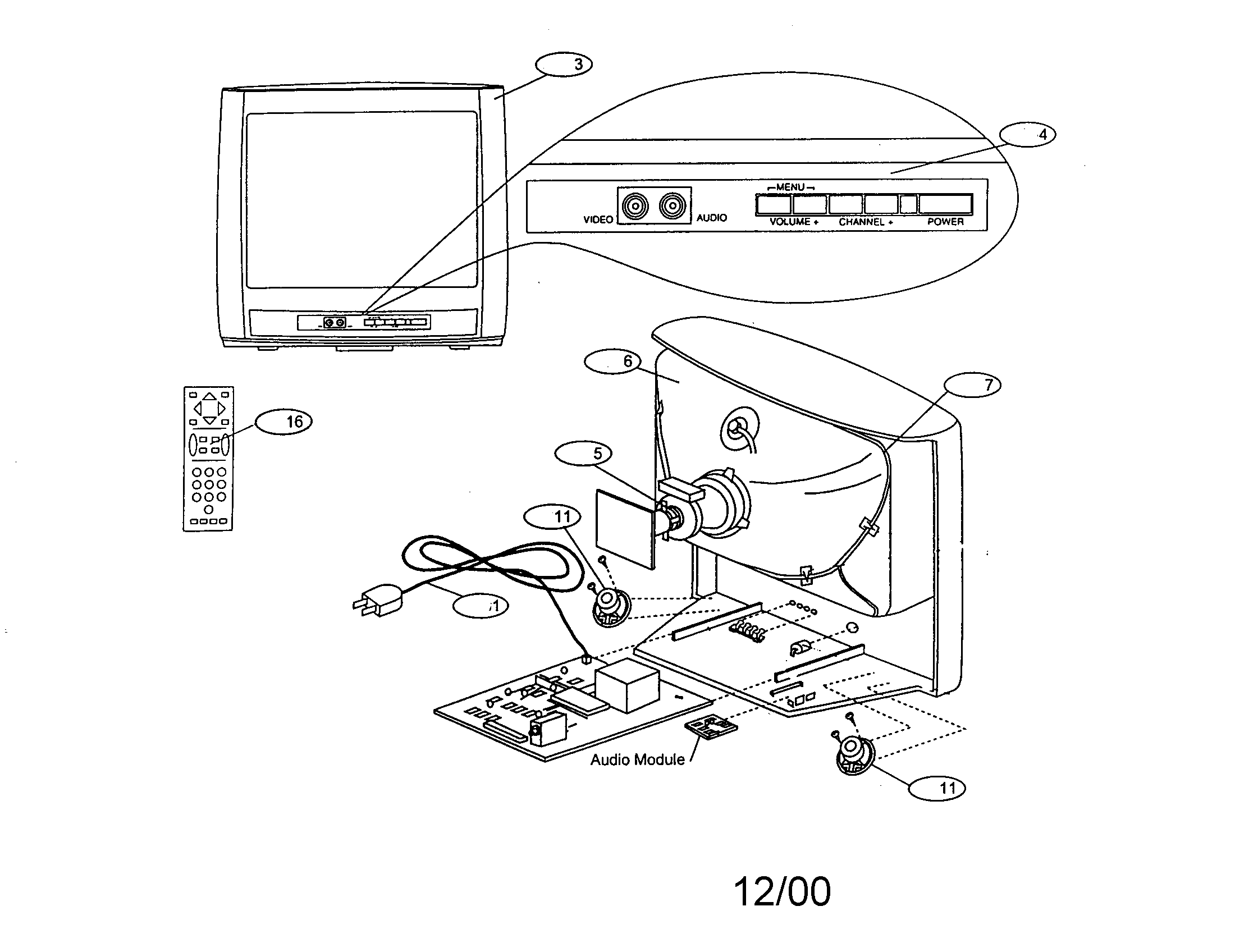 Magnavox PR1921C121 tv diagram
