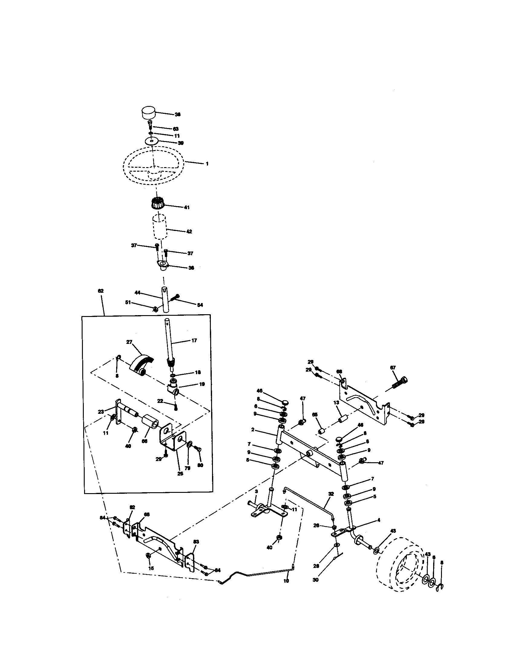Craftsman 917272060 steering assembly diagram