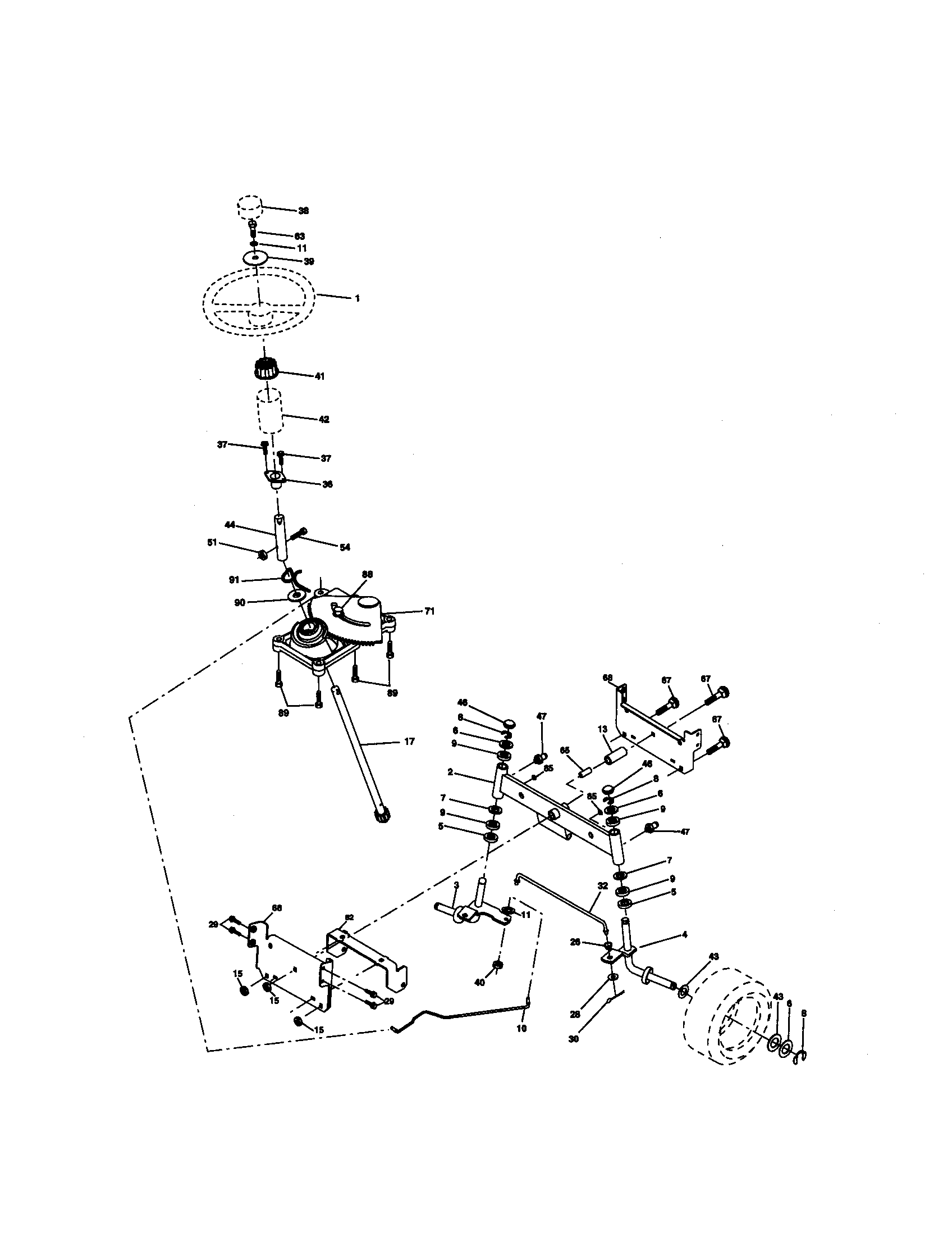 Craftsman 917271841 steering assembly diagram
