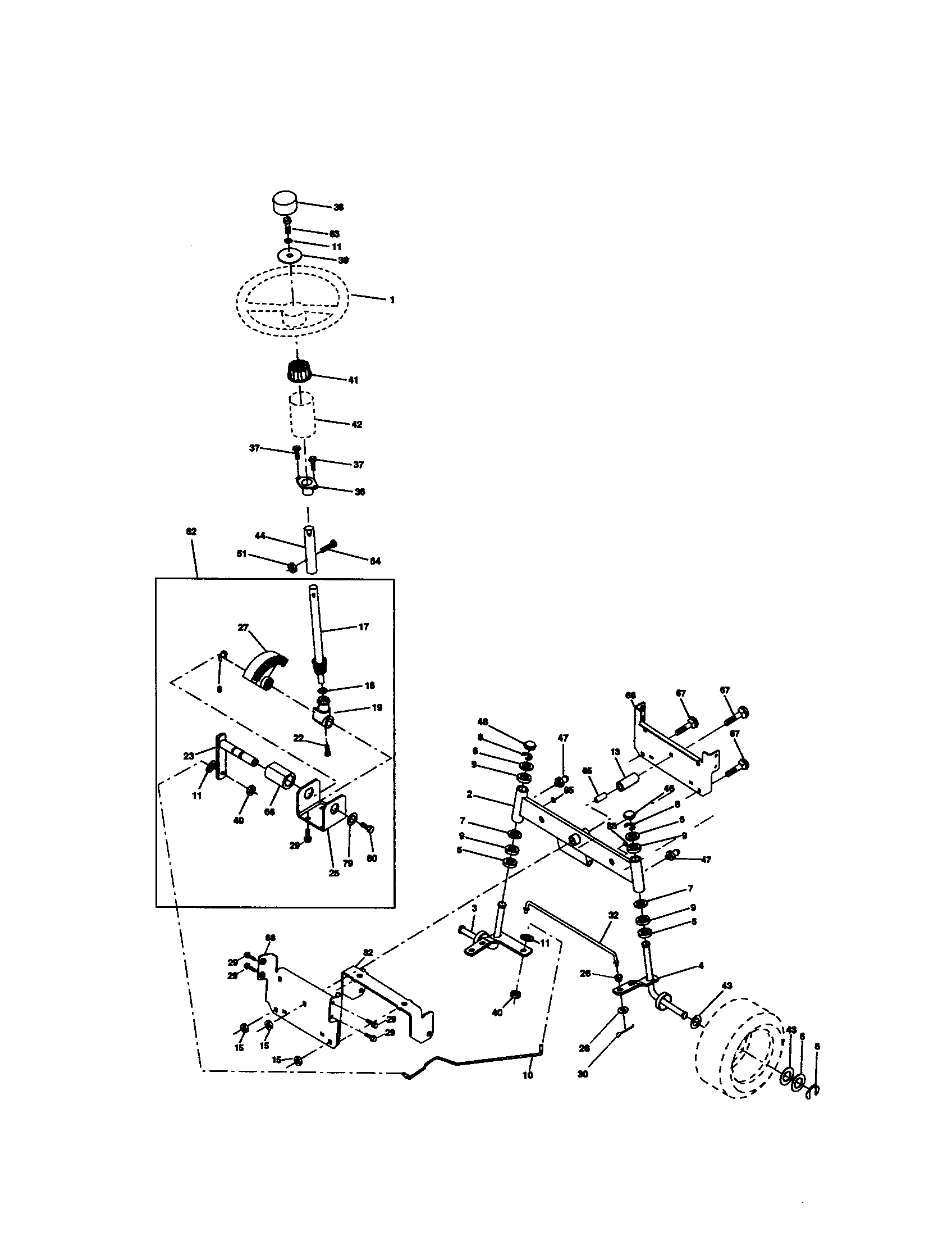 Craftsman 917271064 steering assembly diagram